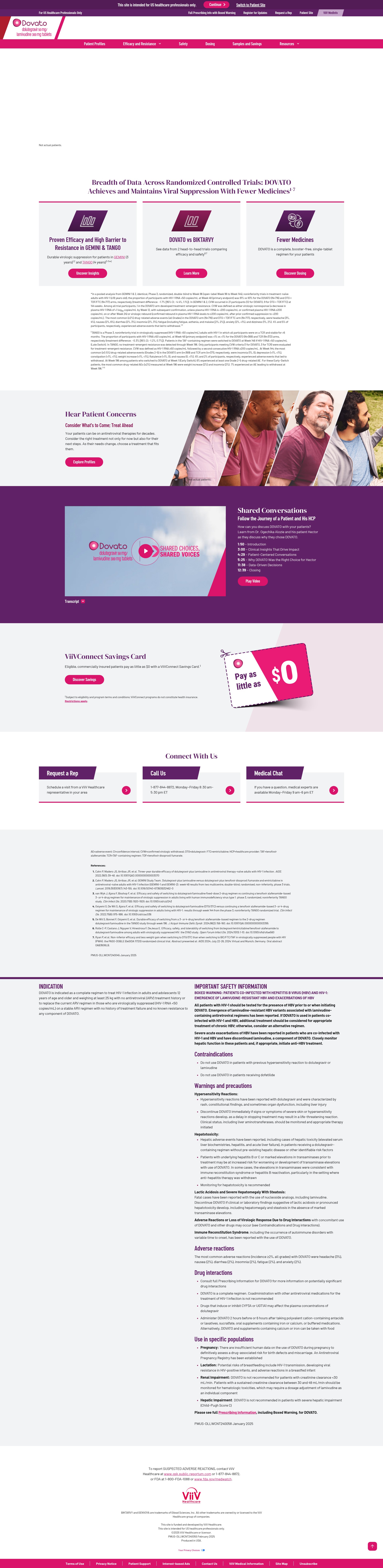 Screenshot of dovatohcp.com