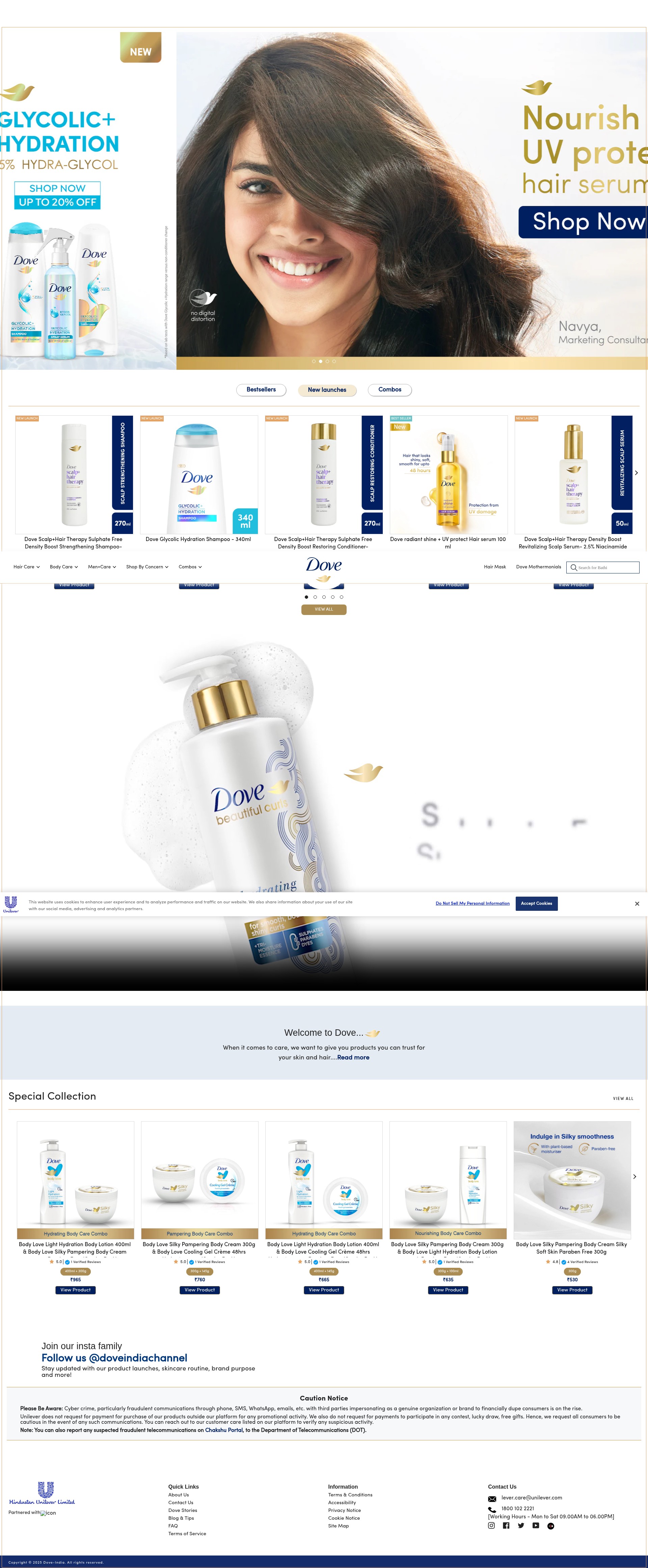 Screenshot of dove-india.com