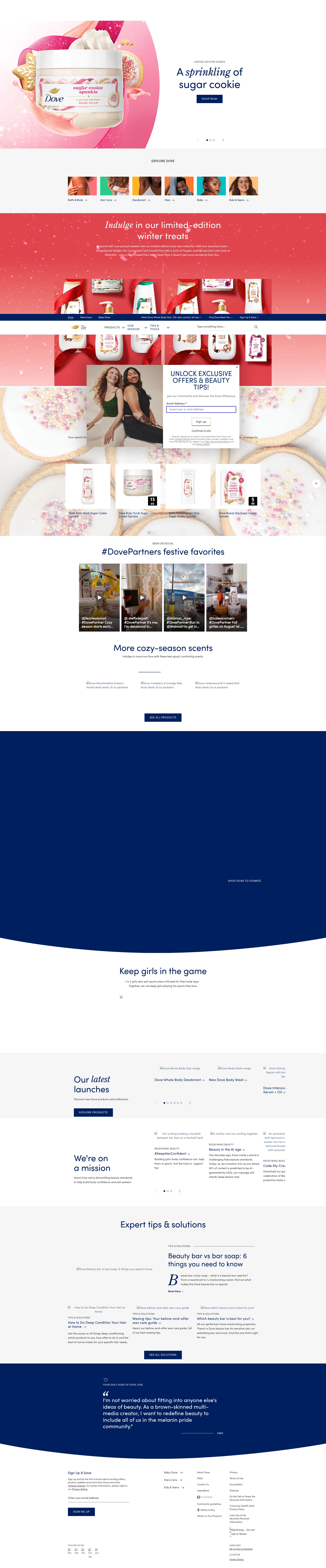Screenshot of dove.com