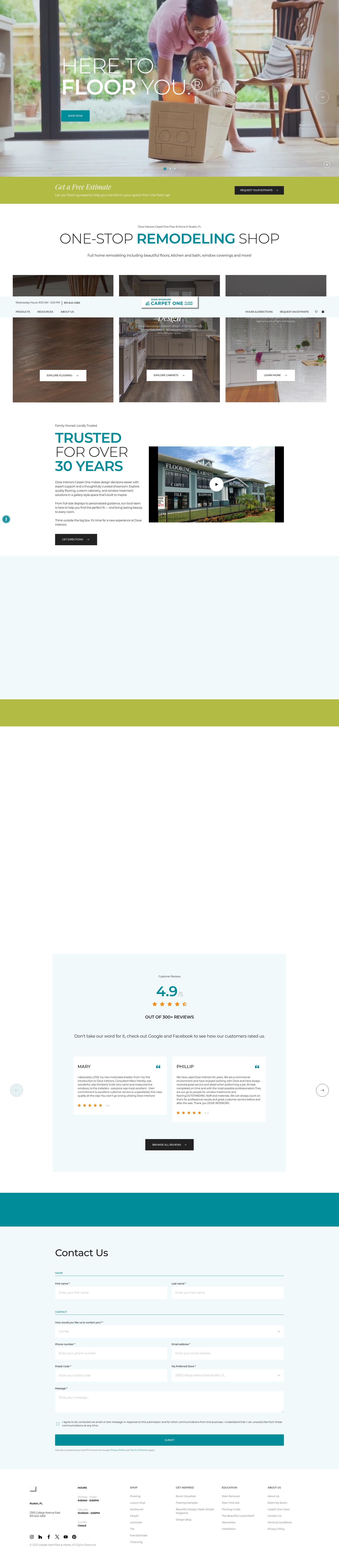 Screenshot of doveinteriorscarpetone.com