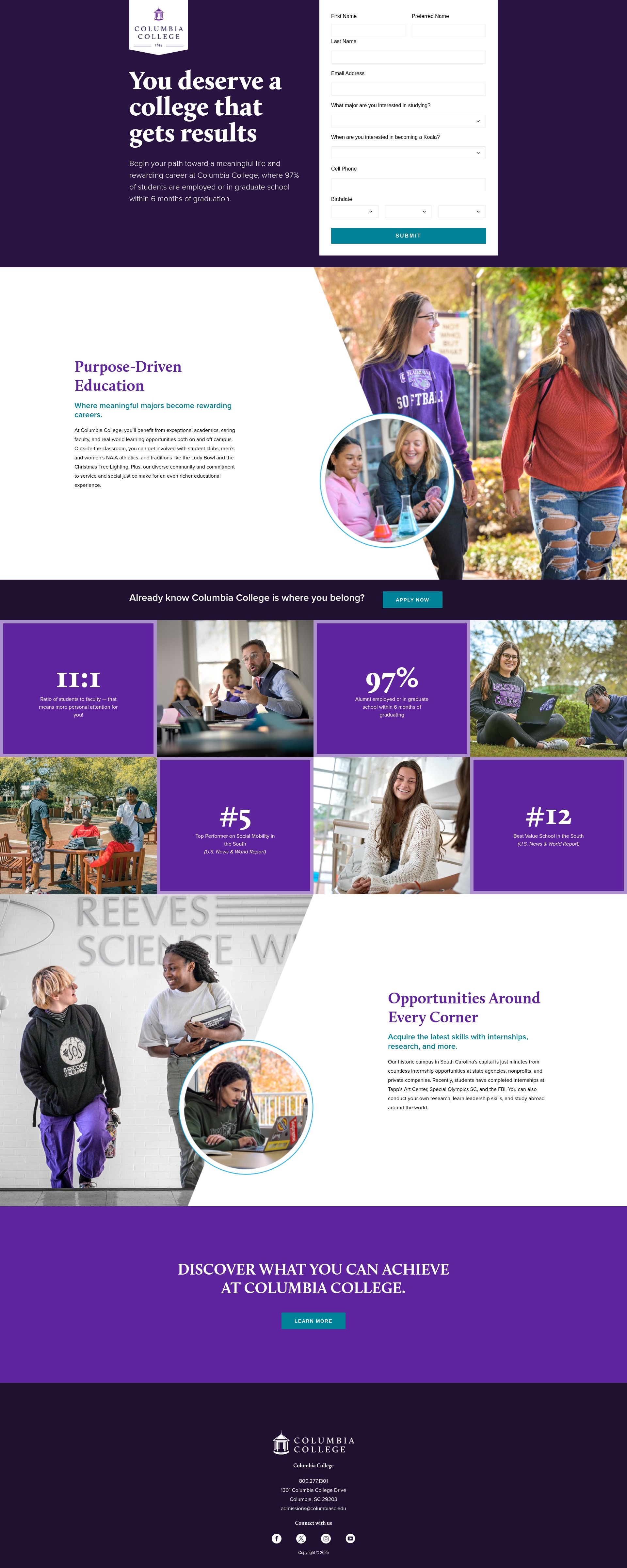 Screenshot of dowhatmatters.columbiasc.edu