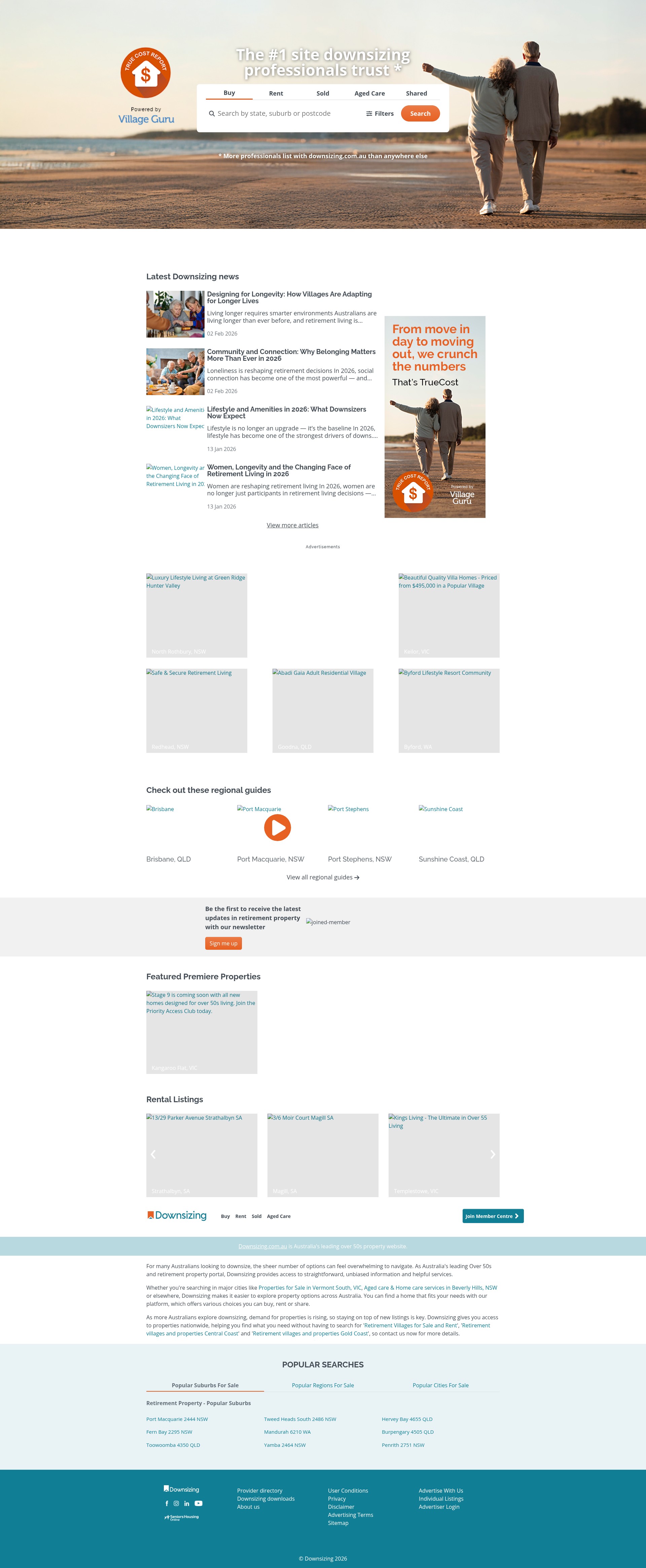 Screenshot of downsizing.com.au