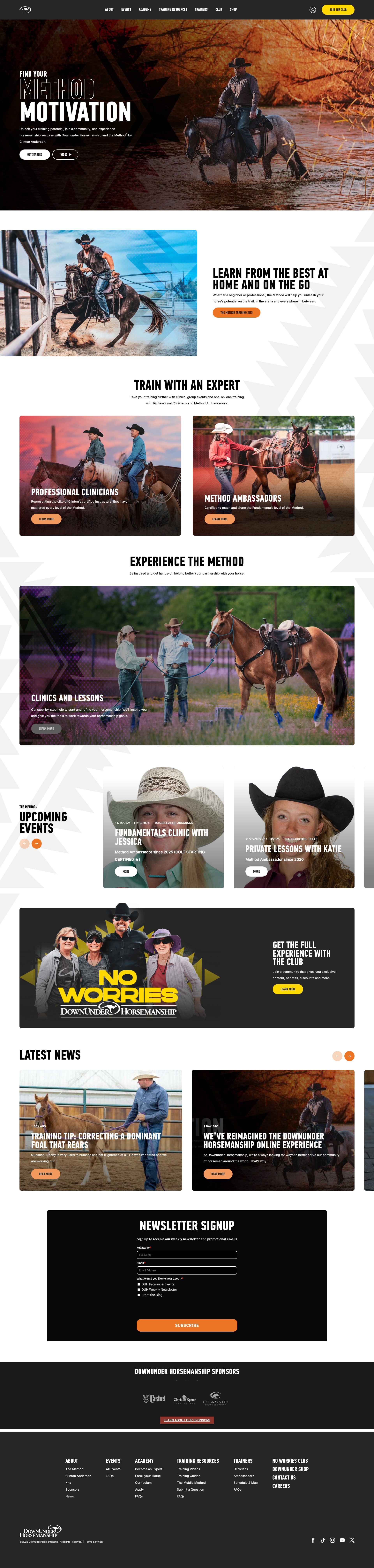 Screenshot of downunderhorsemanship.com
