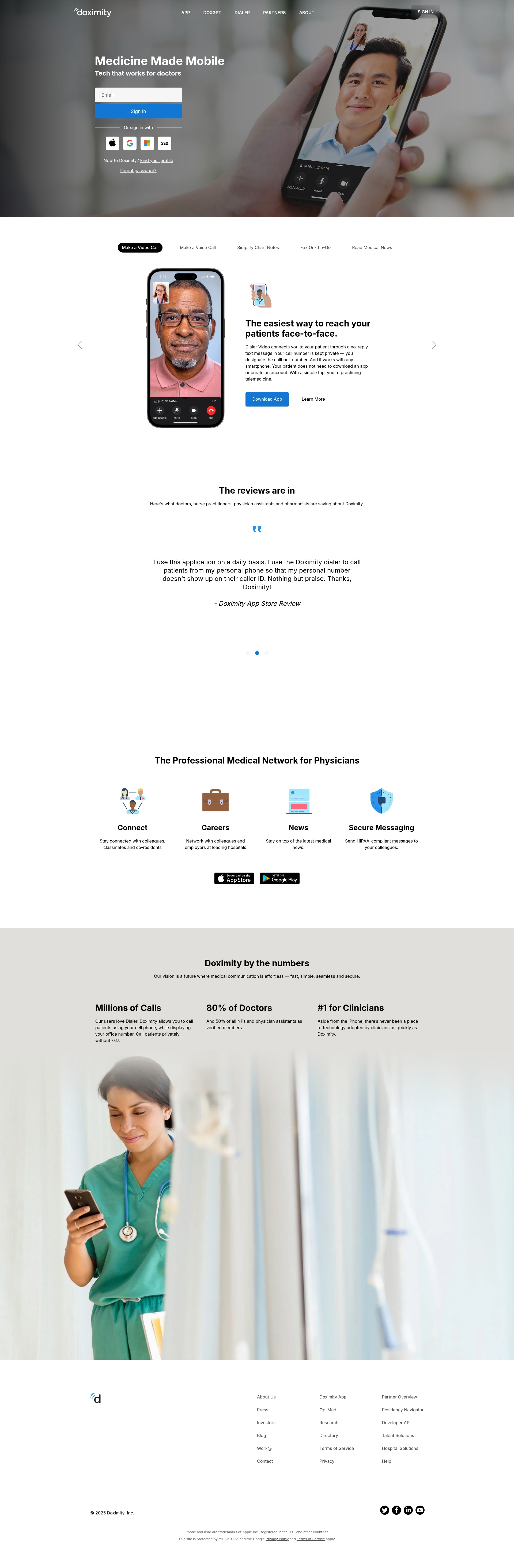 Screenshot of doximity.com