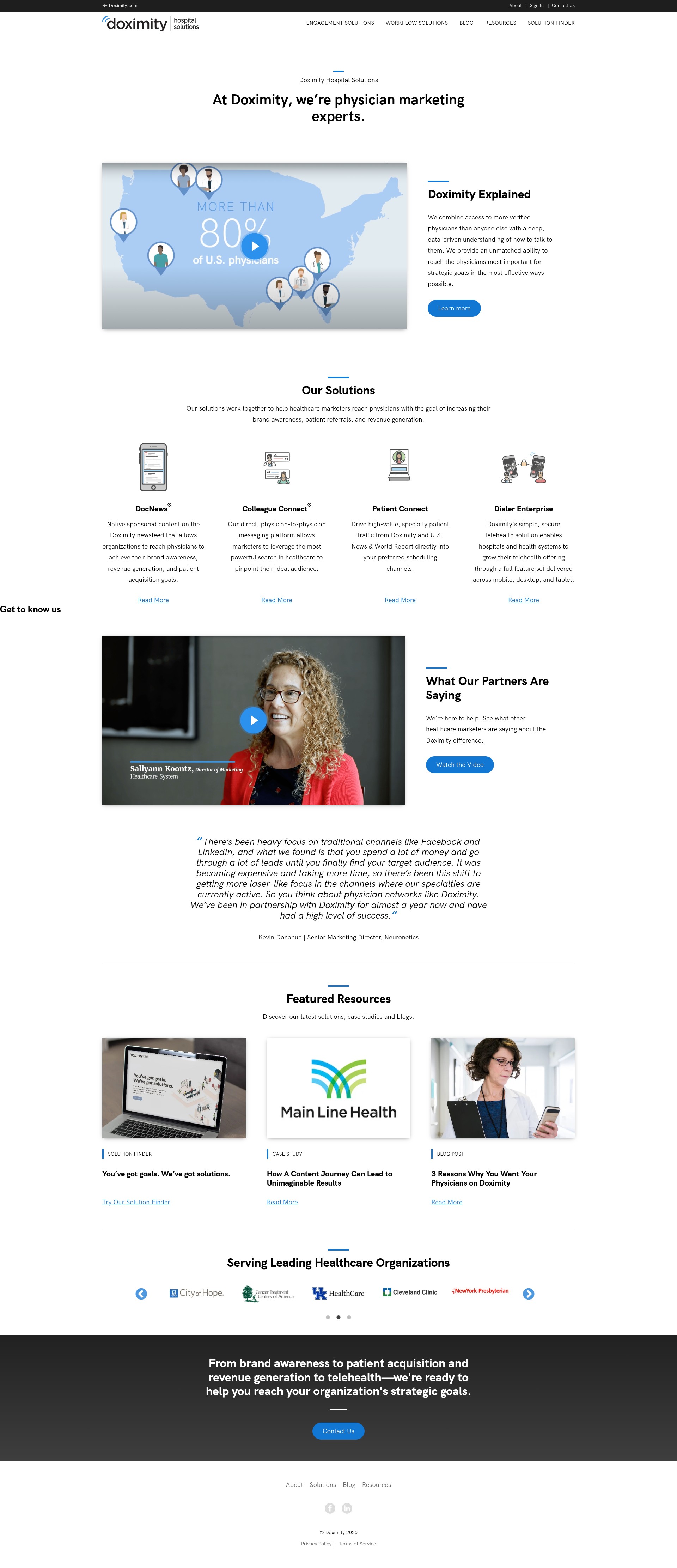 Screenshot of doximity.hospitalsolutions.com