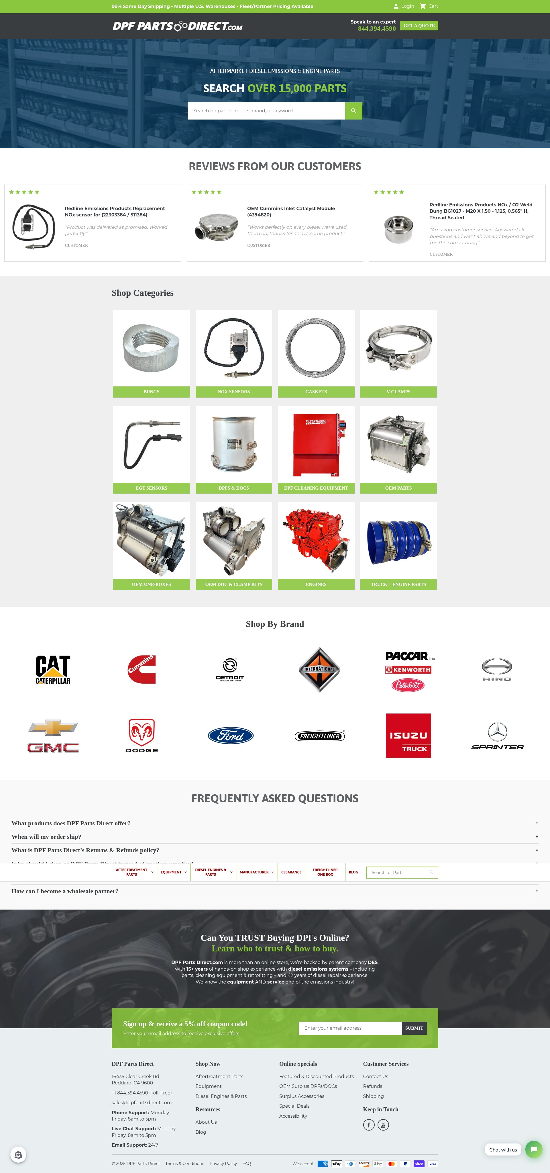 Screenshot of dpf-parts-direct.myshopify.com
