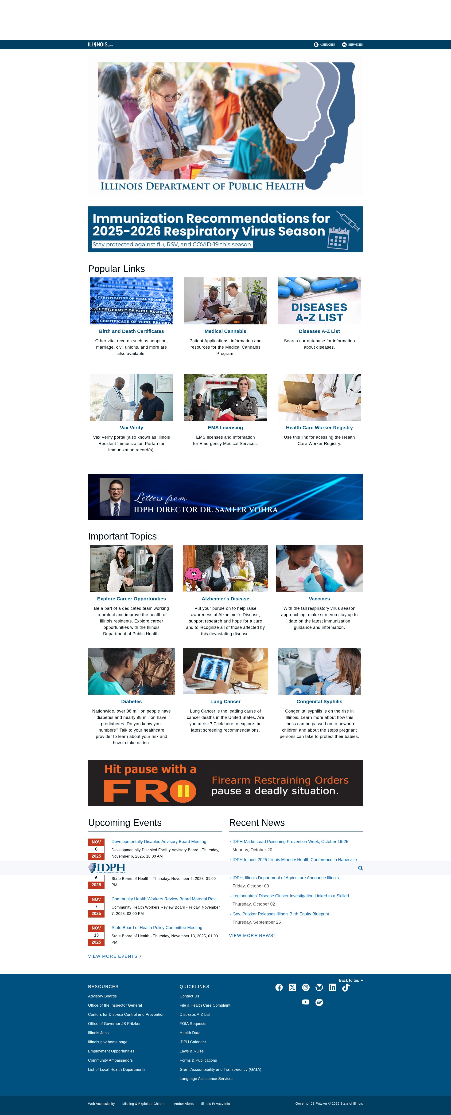 Screenshot of dph.illinois.gov
