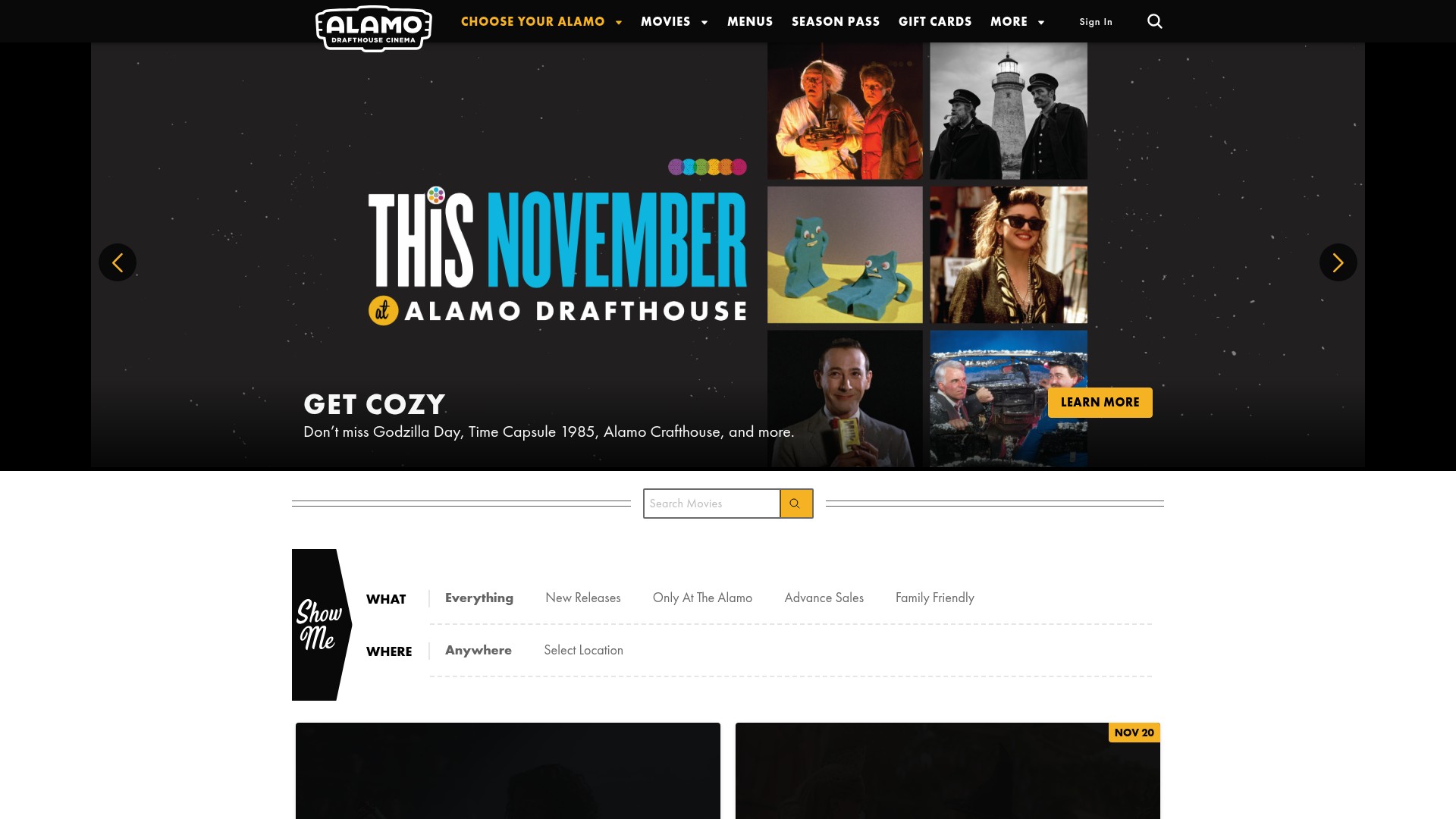 Screenshot of drafthouse.com