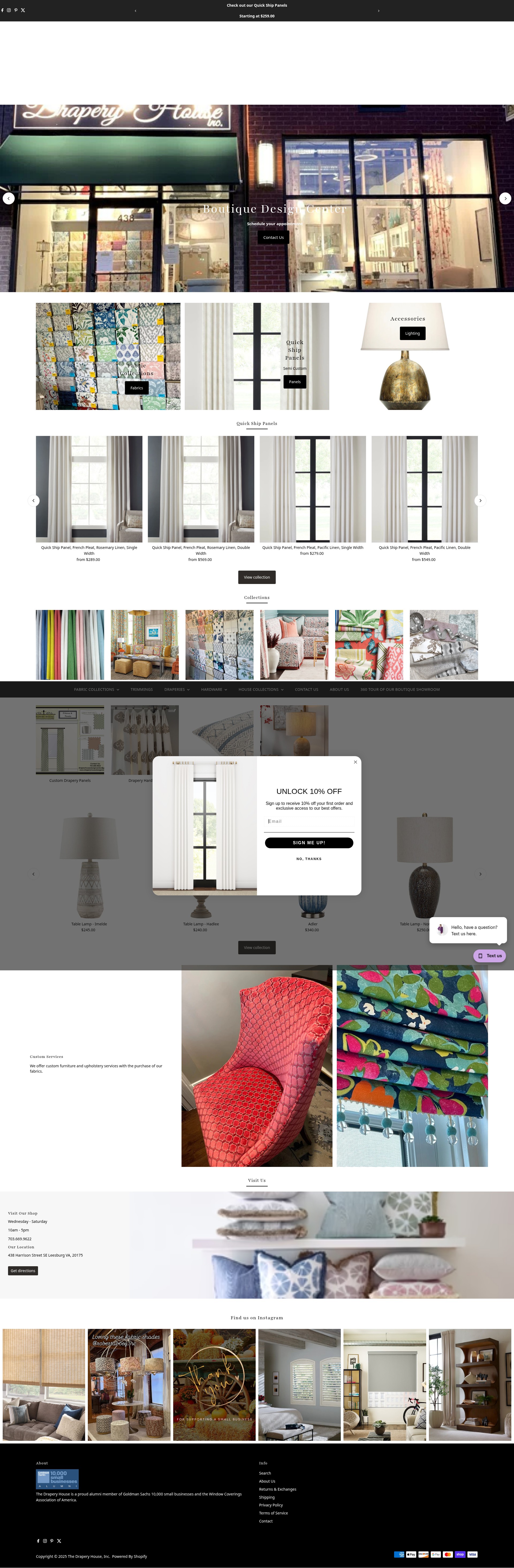 Screenshot of draperyhousedesigncenter.com