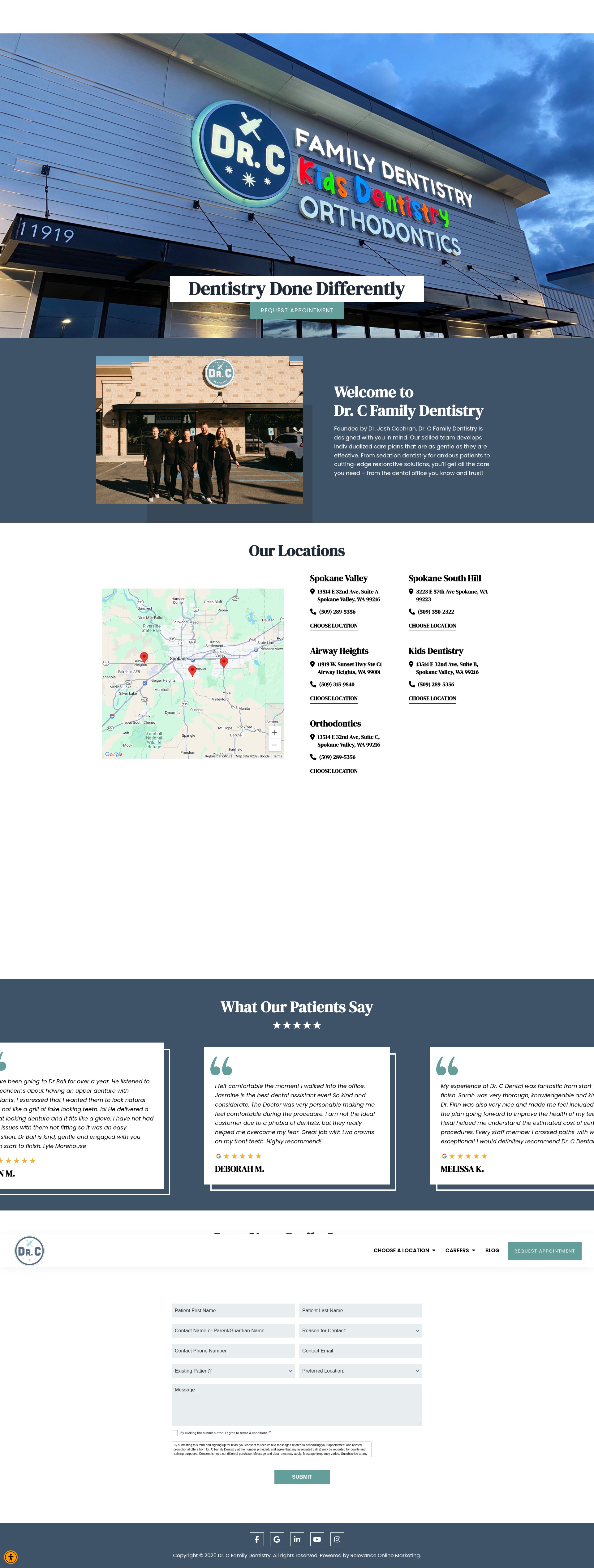 Screenshot of drcfamilydentistry.com