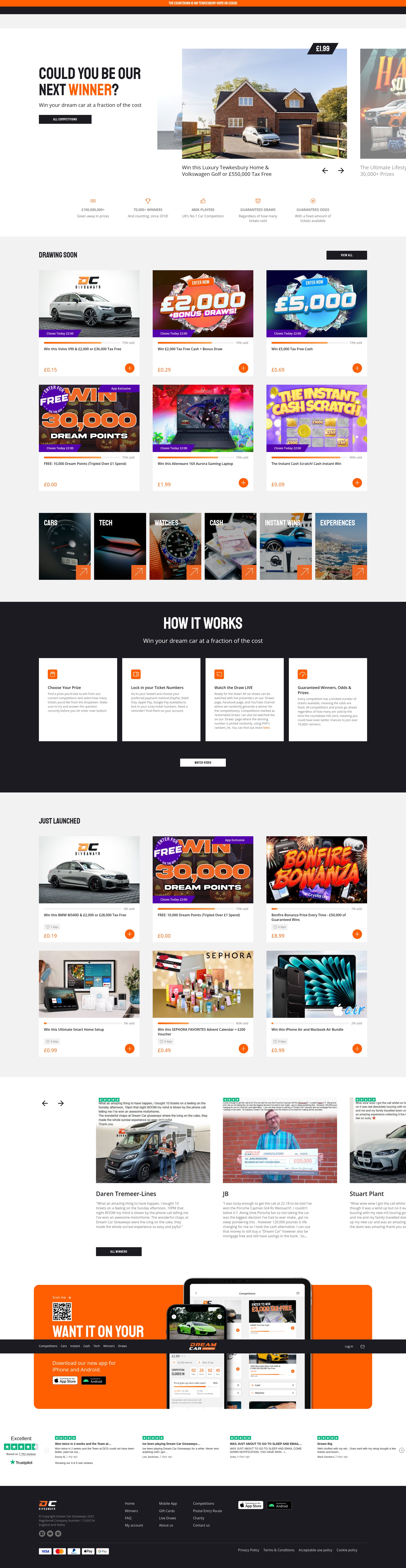 Screenshot of dreamcargiveaways.co.uk