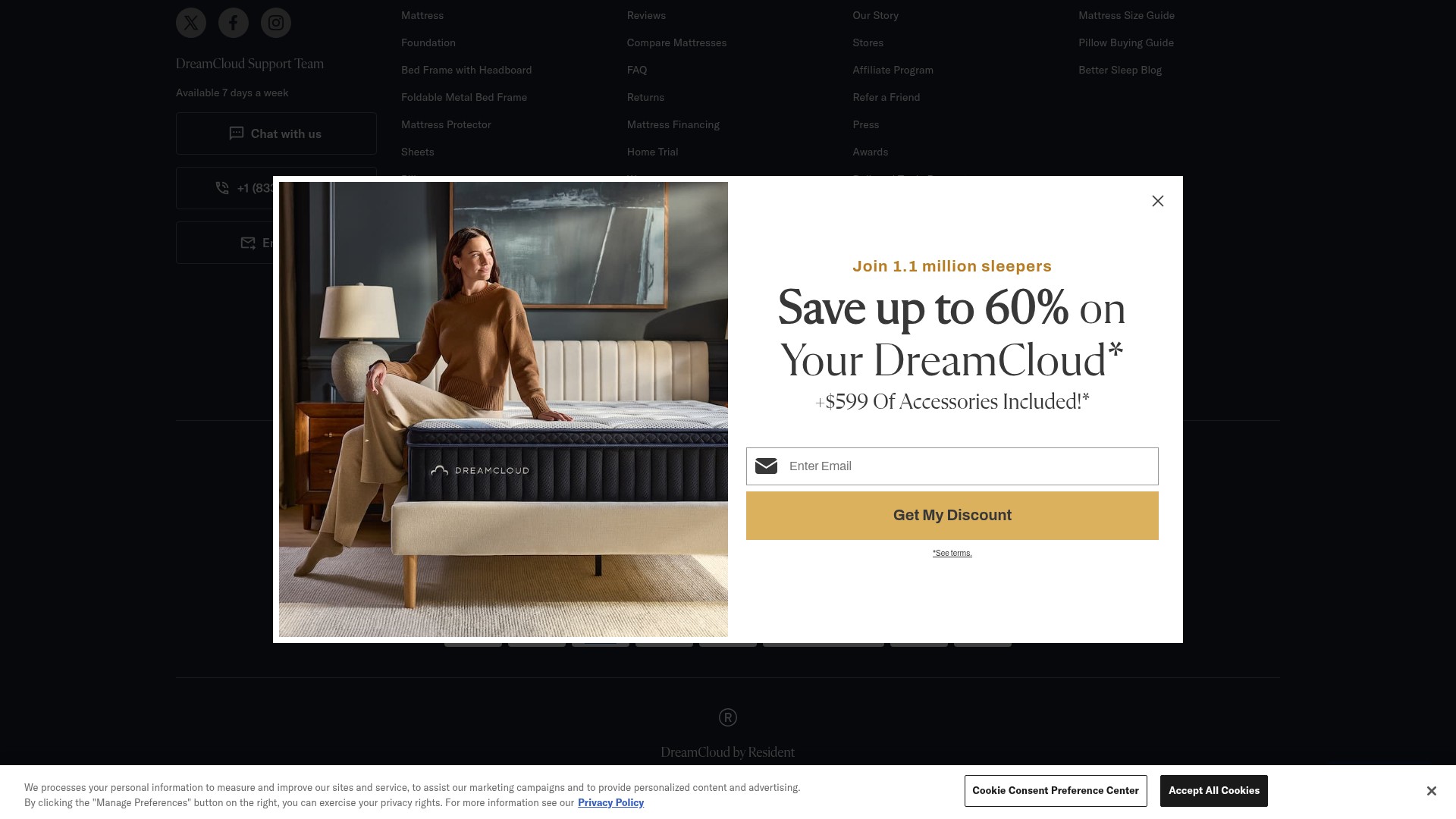 Screenshot of dreamcloudsleep.com
