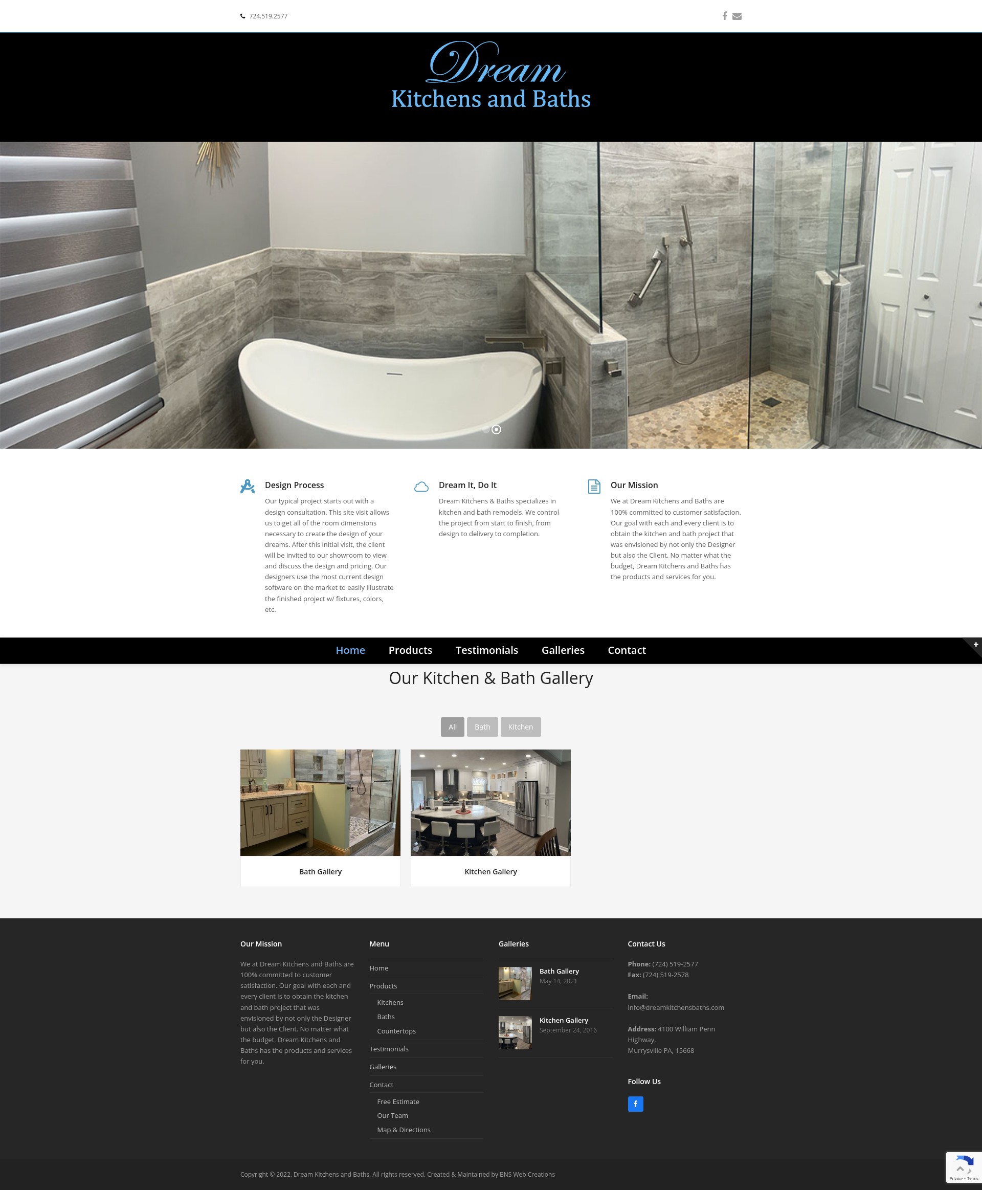 Screenshot of dreamkitchensbaths.com