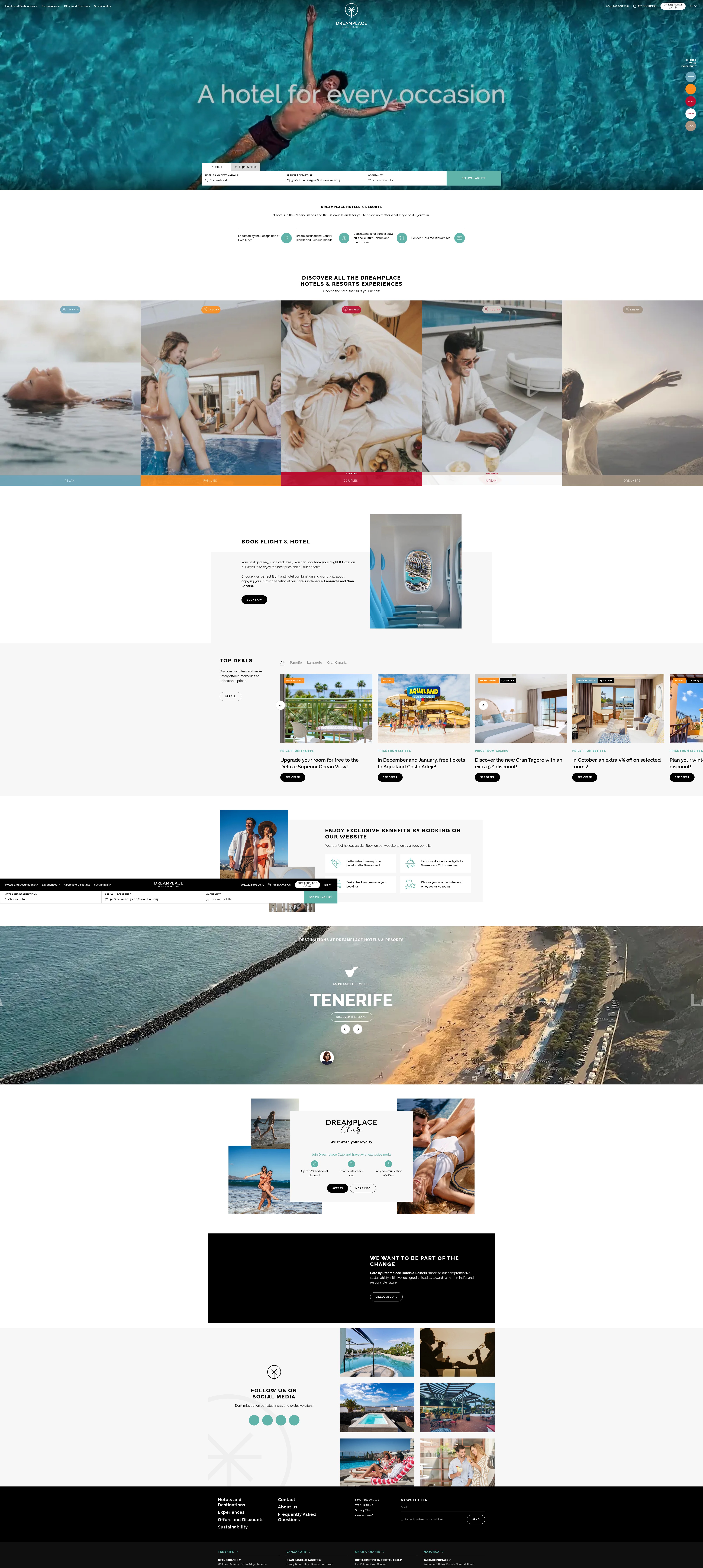 Screenshot of dreamplacehotels.com