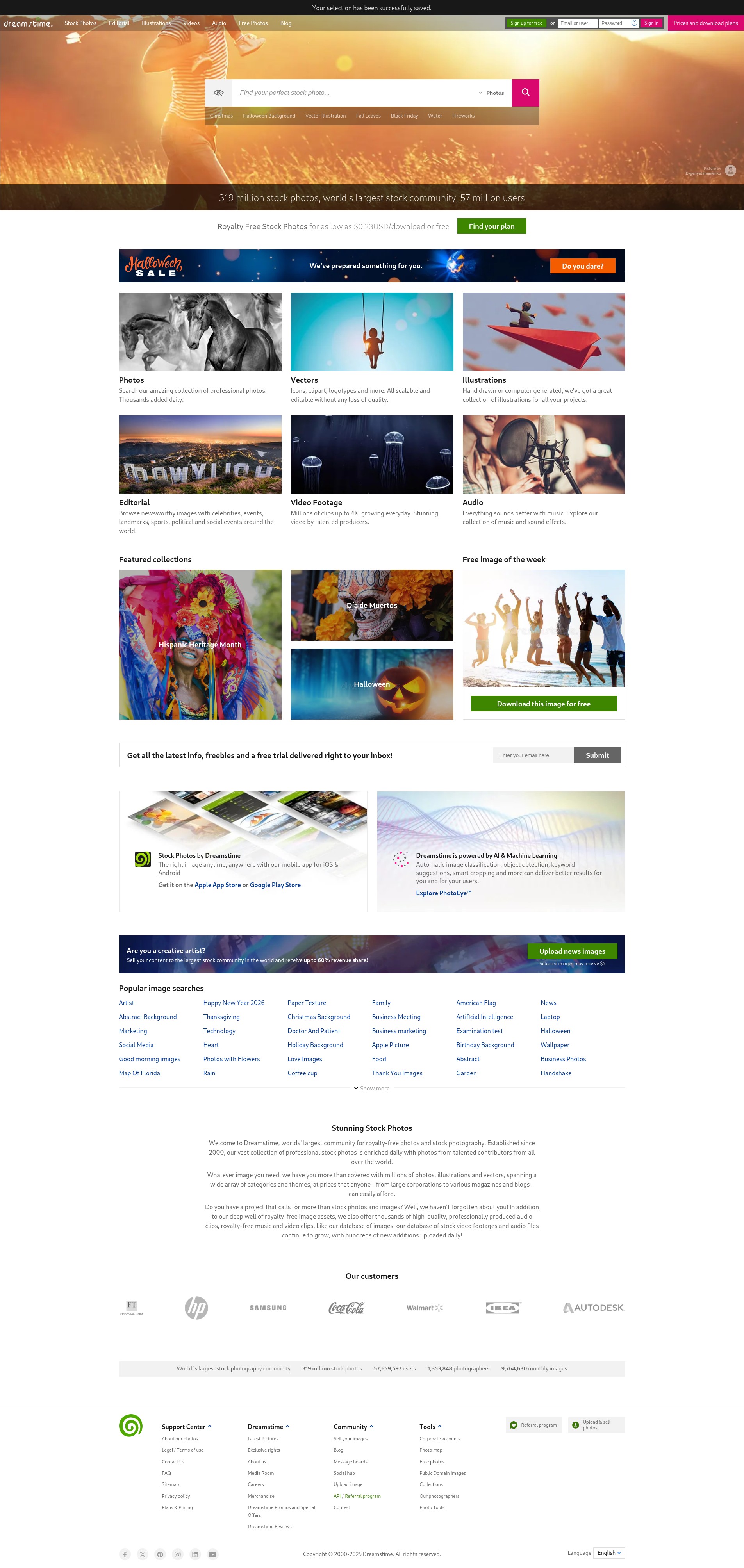 Screenshot of dreamstime.com