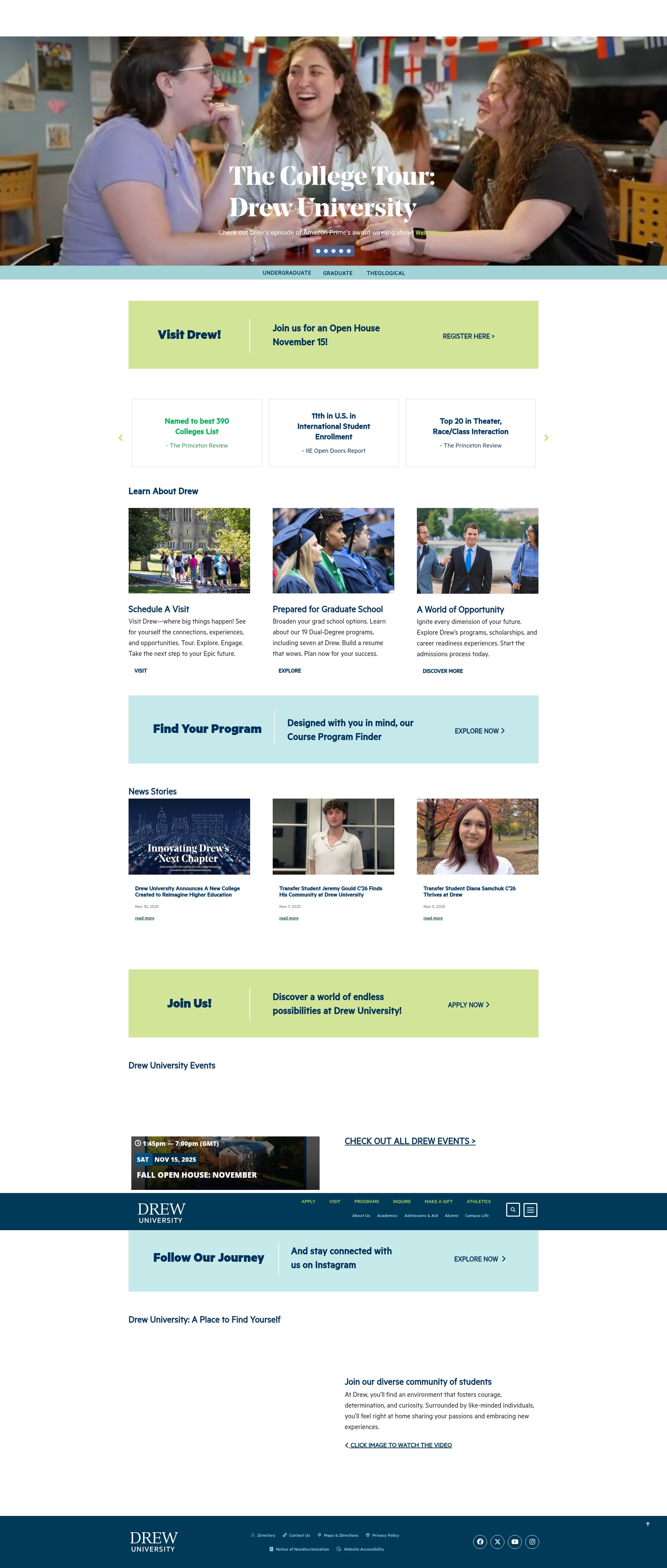 Screenshot of drew.edu