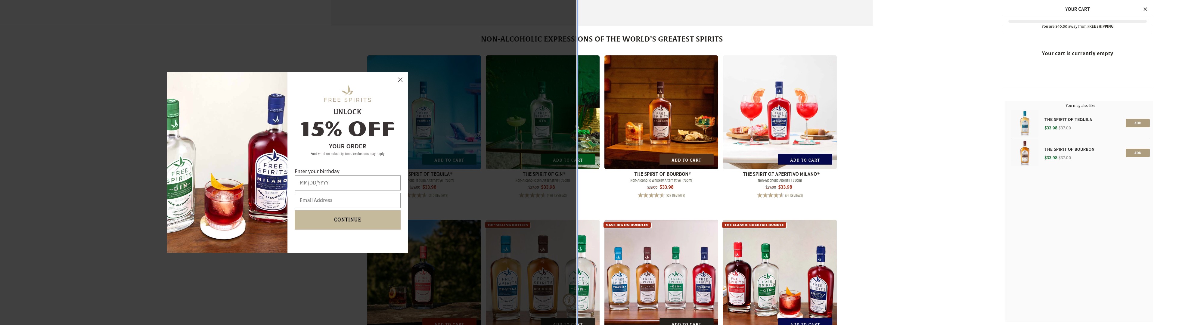 Screenshot of drinkfreespirits.com