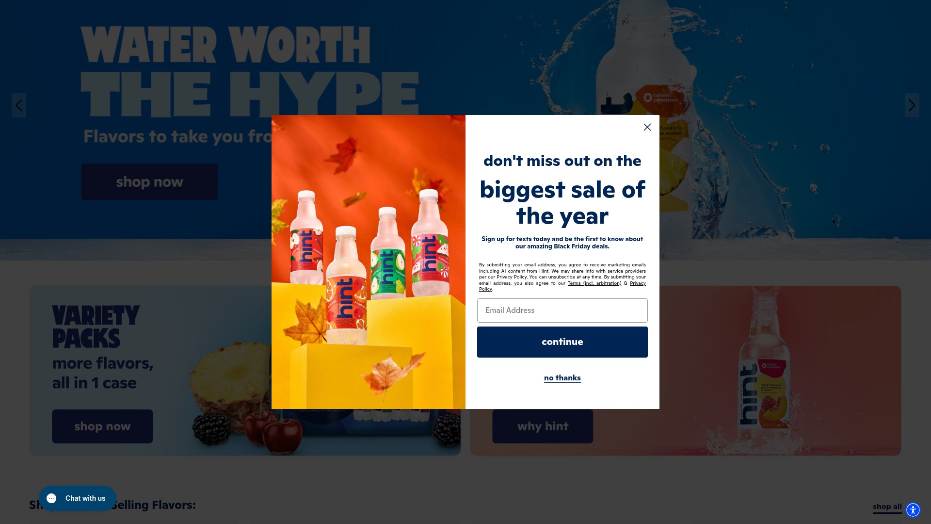 Screenshot of drinkhint.com