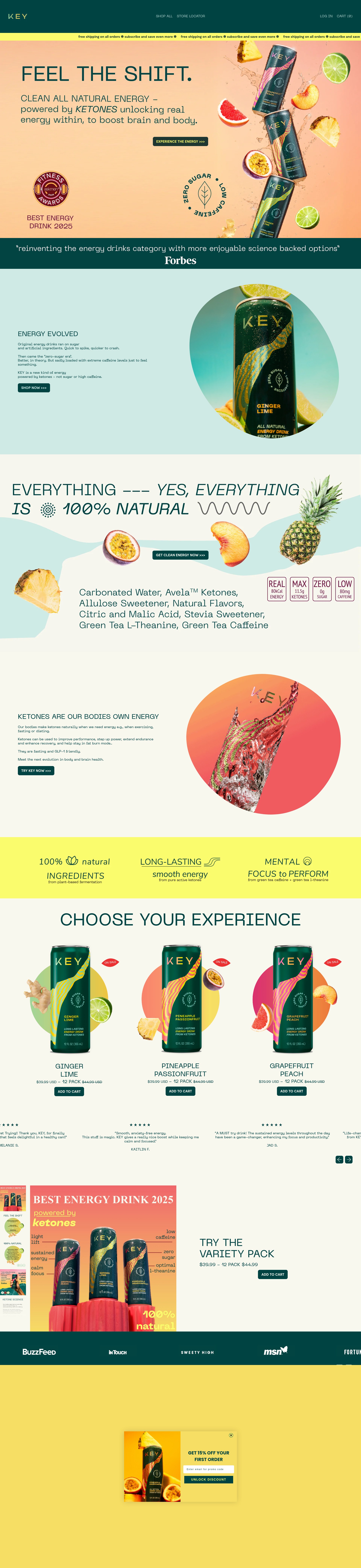 Screenshot of drinkkey.com