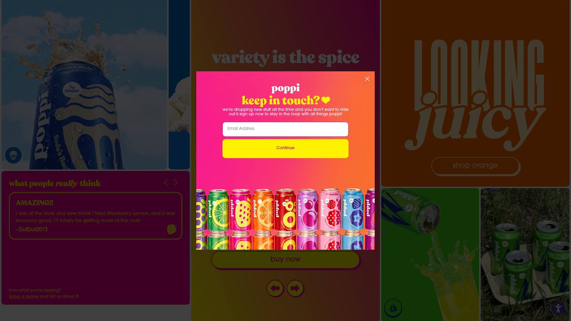 Screenshot of drinkpoppi.com