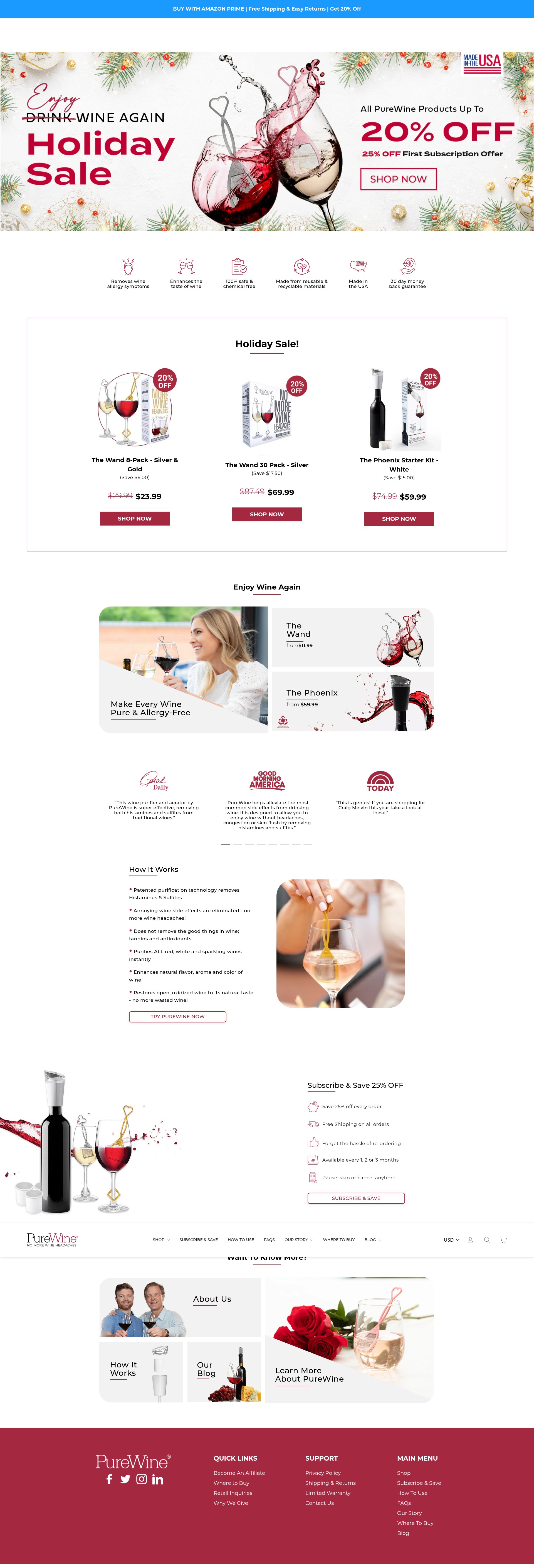 Screenshot of drinkpurewine.com