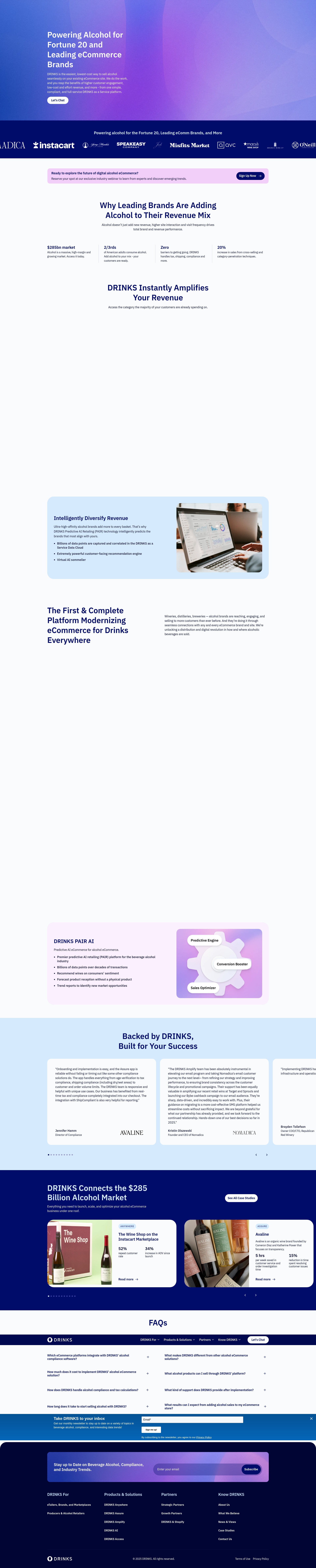 Screenshot of drinks.com