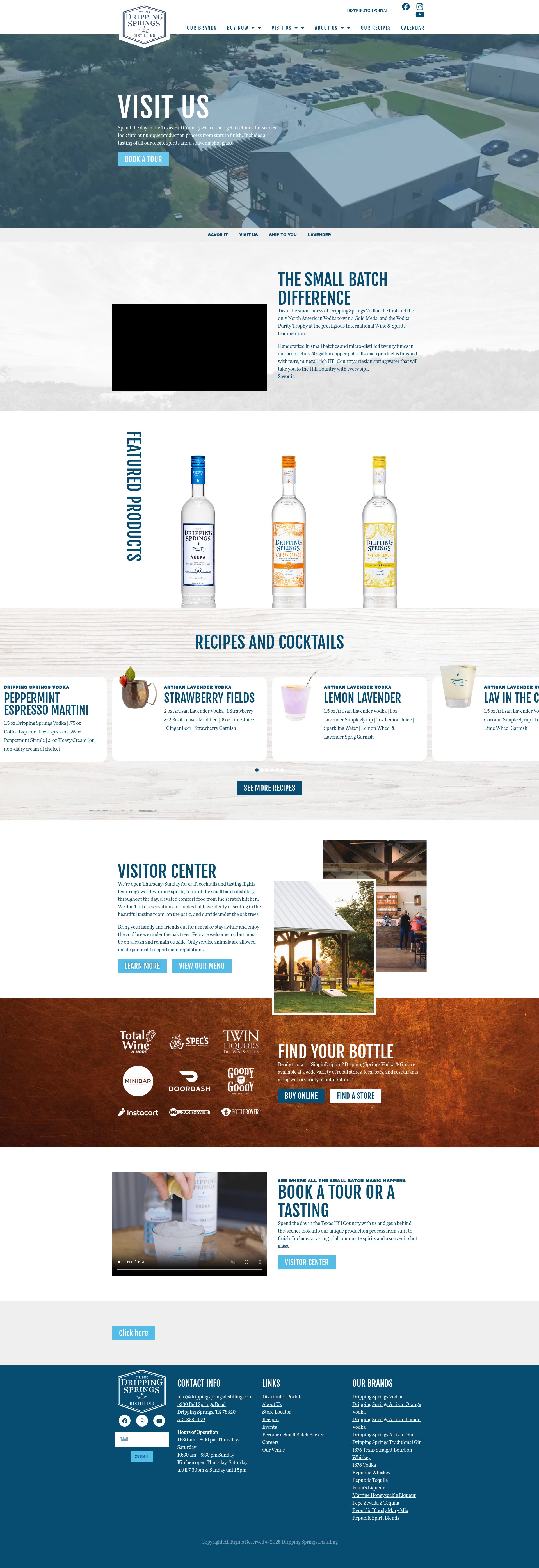 Screenshot of drippingspringsdistilling.com