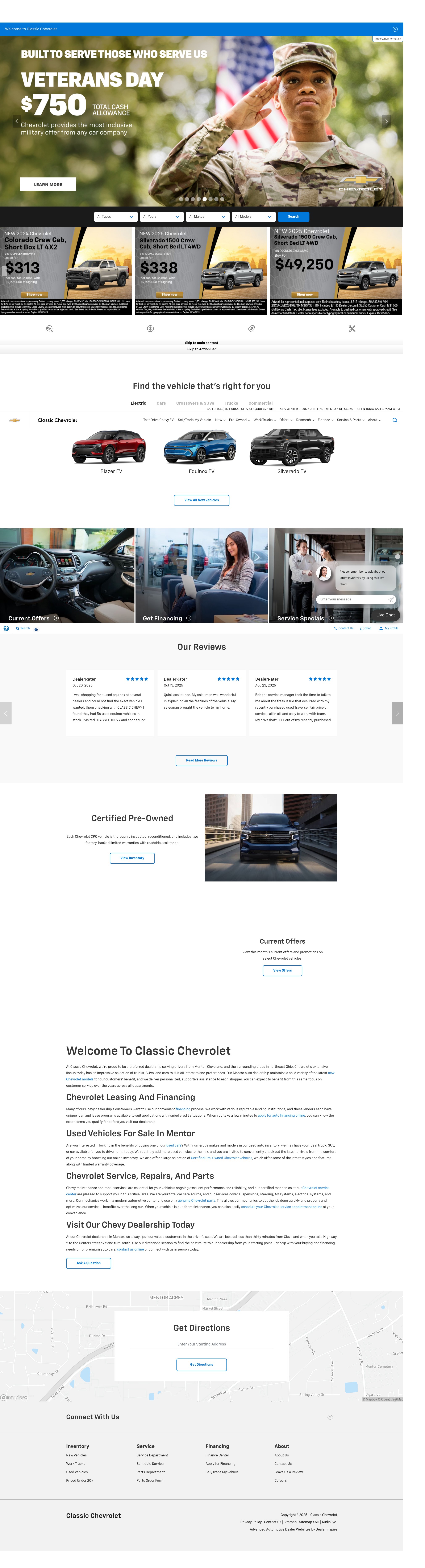 Screenshot of driveclassicchevy.com