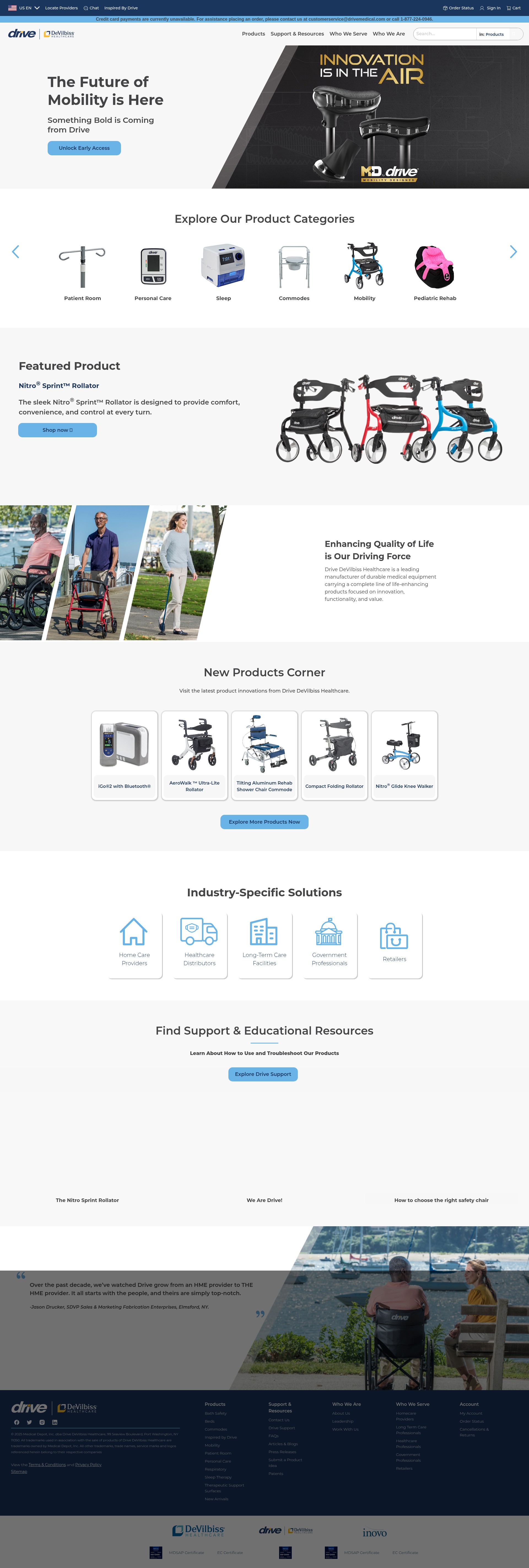 Screenshot of drivemedical.com
