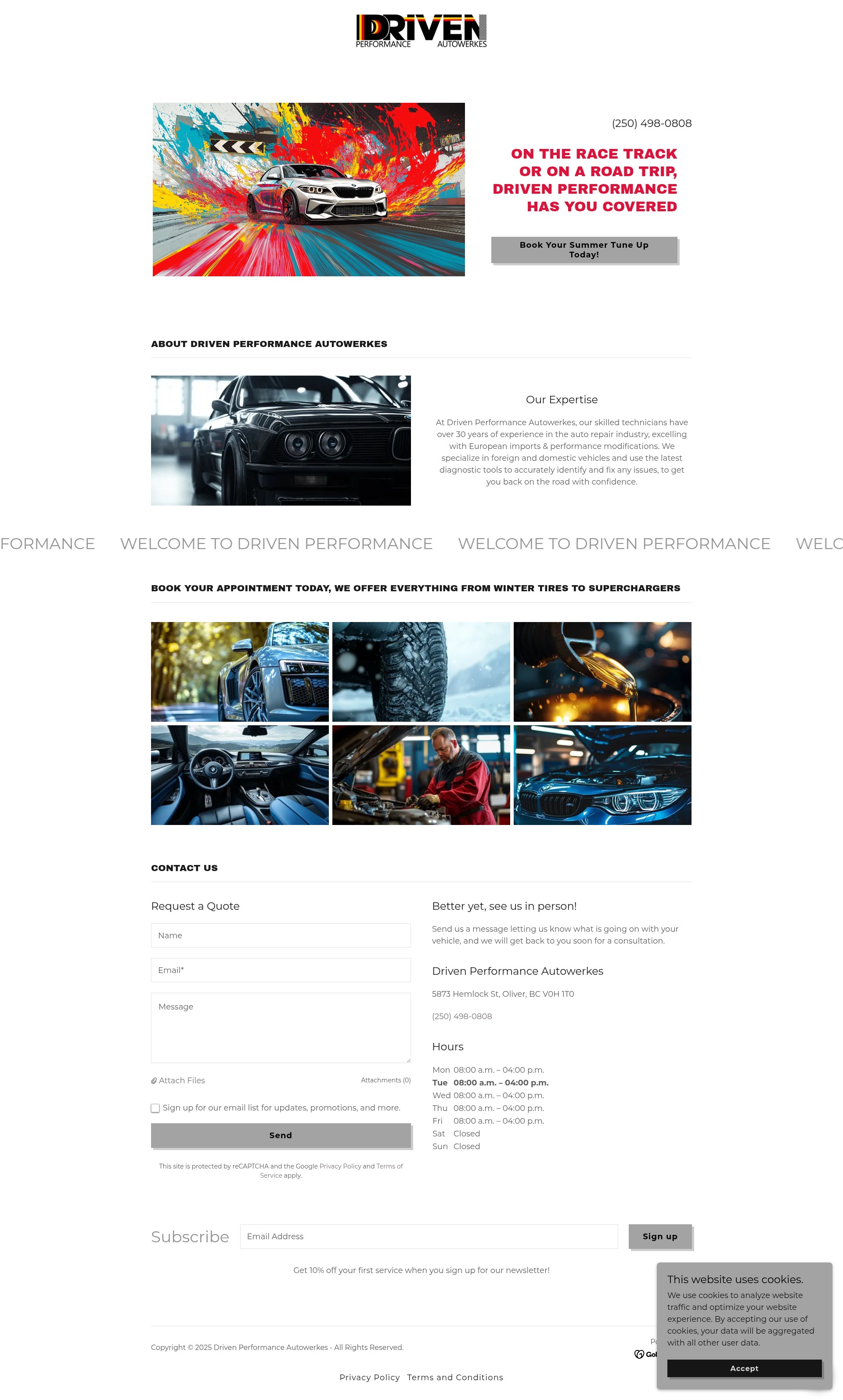 Screenshot of driven-performance.ca