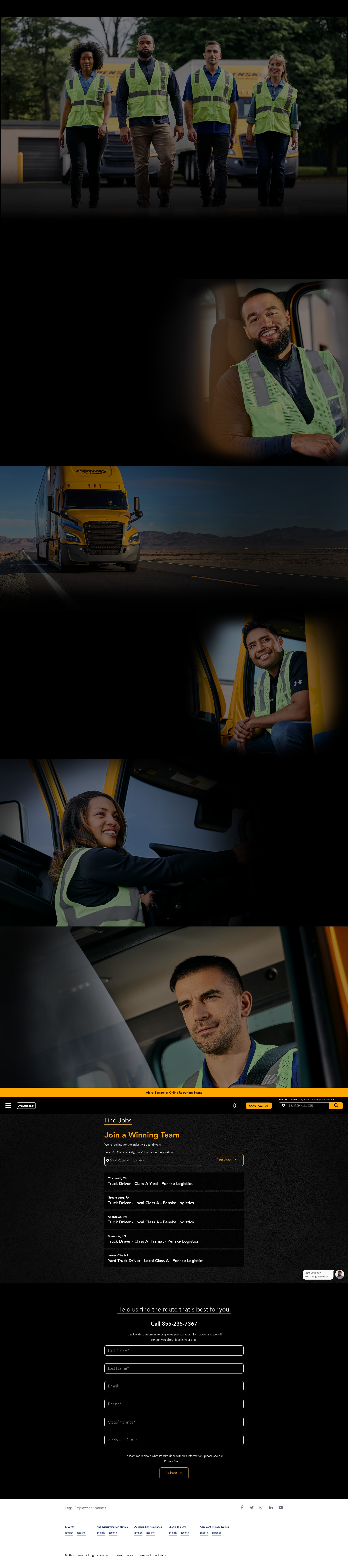 Screenshot of driver.penske.jobs