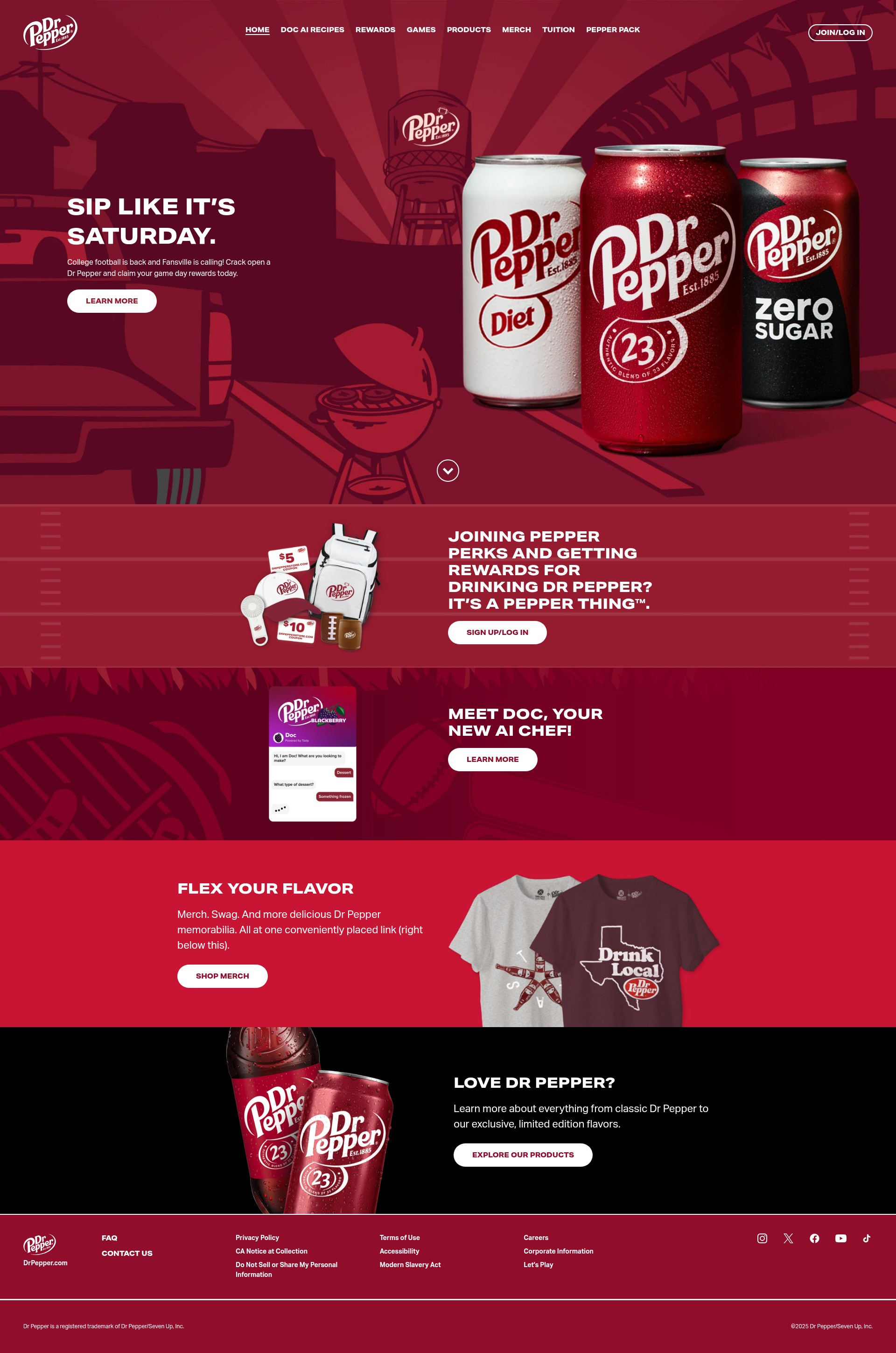 Screenshot of drpepper.com