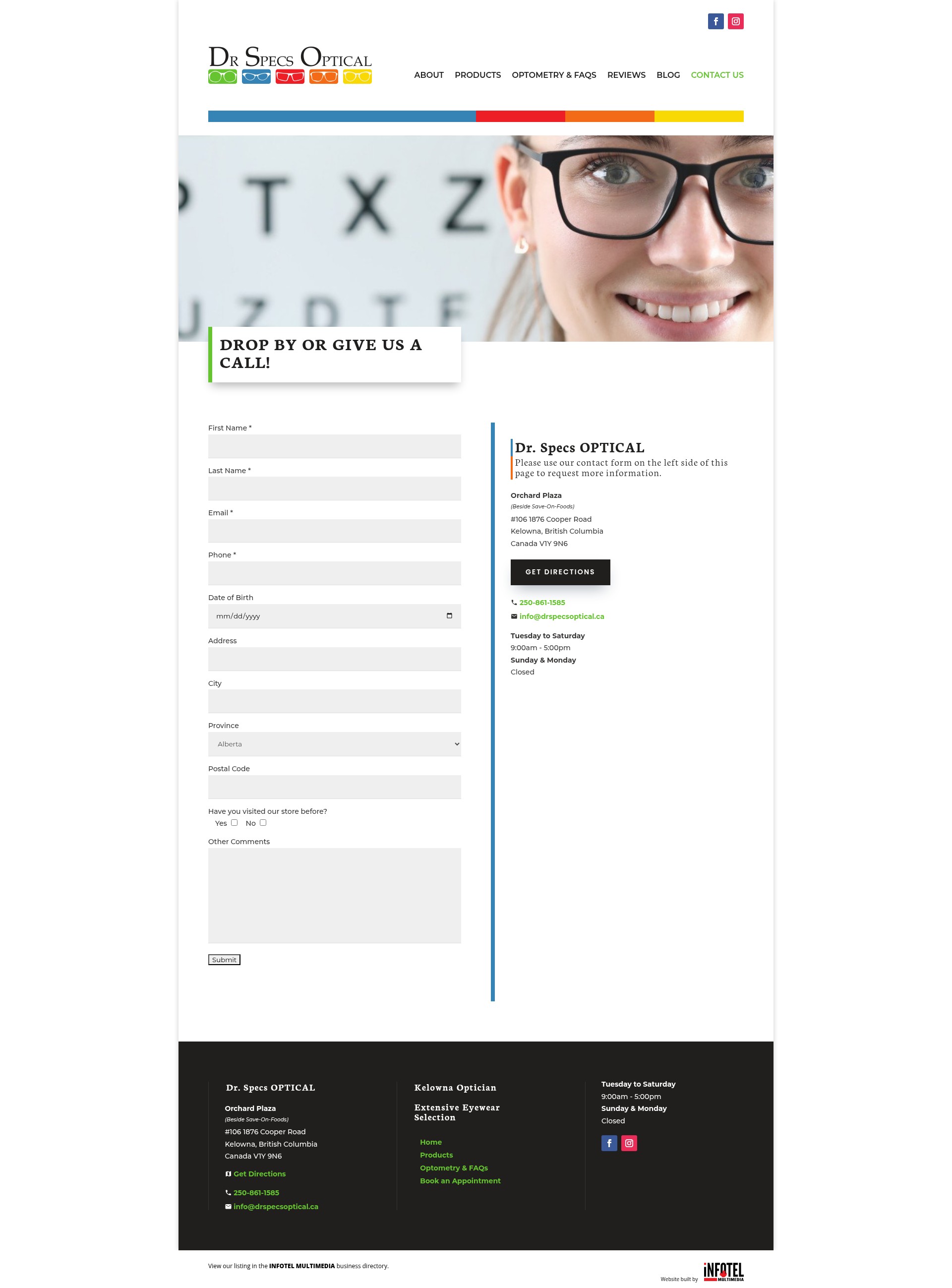 Screenshot of drspecsoptical.ca