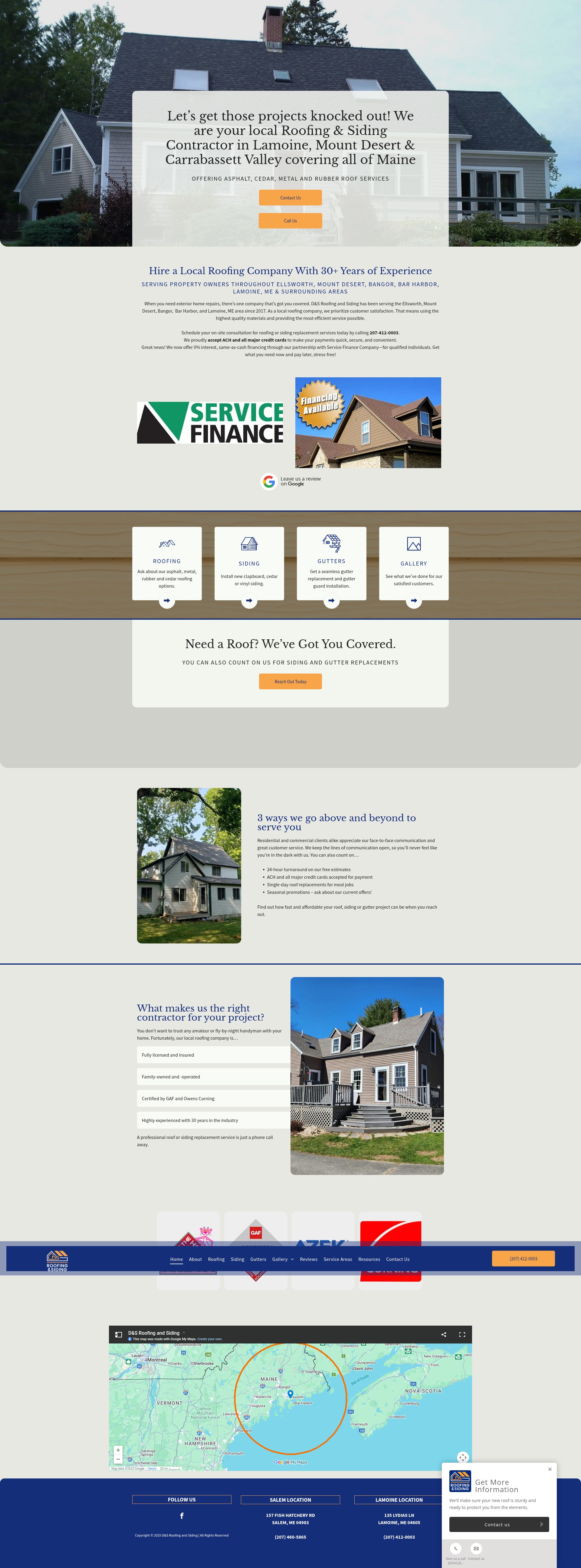 Screenshot of dsroofingmaine.com