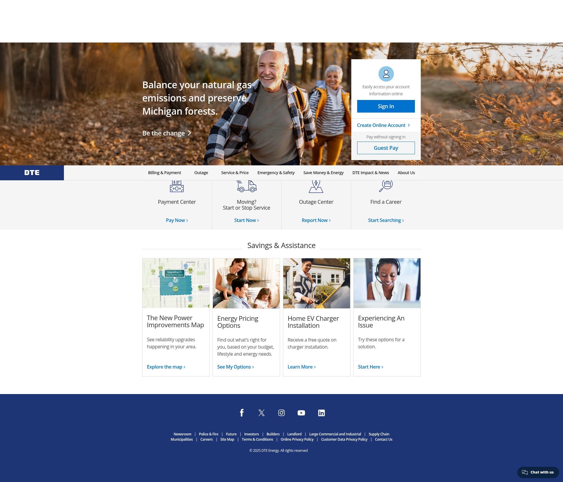 Screenshot of dteenergy.com