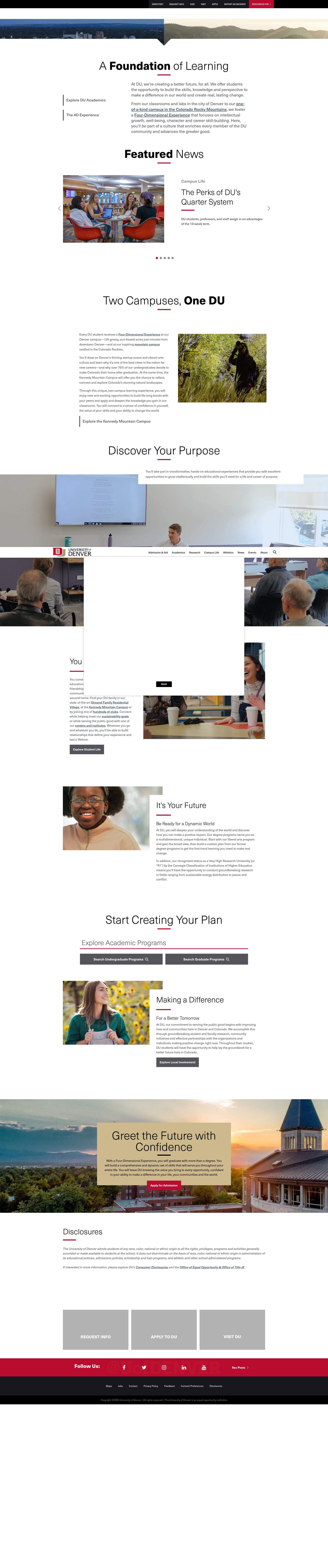 Screenshot of du.edu
