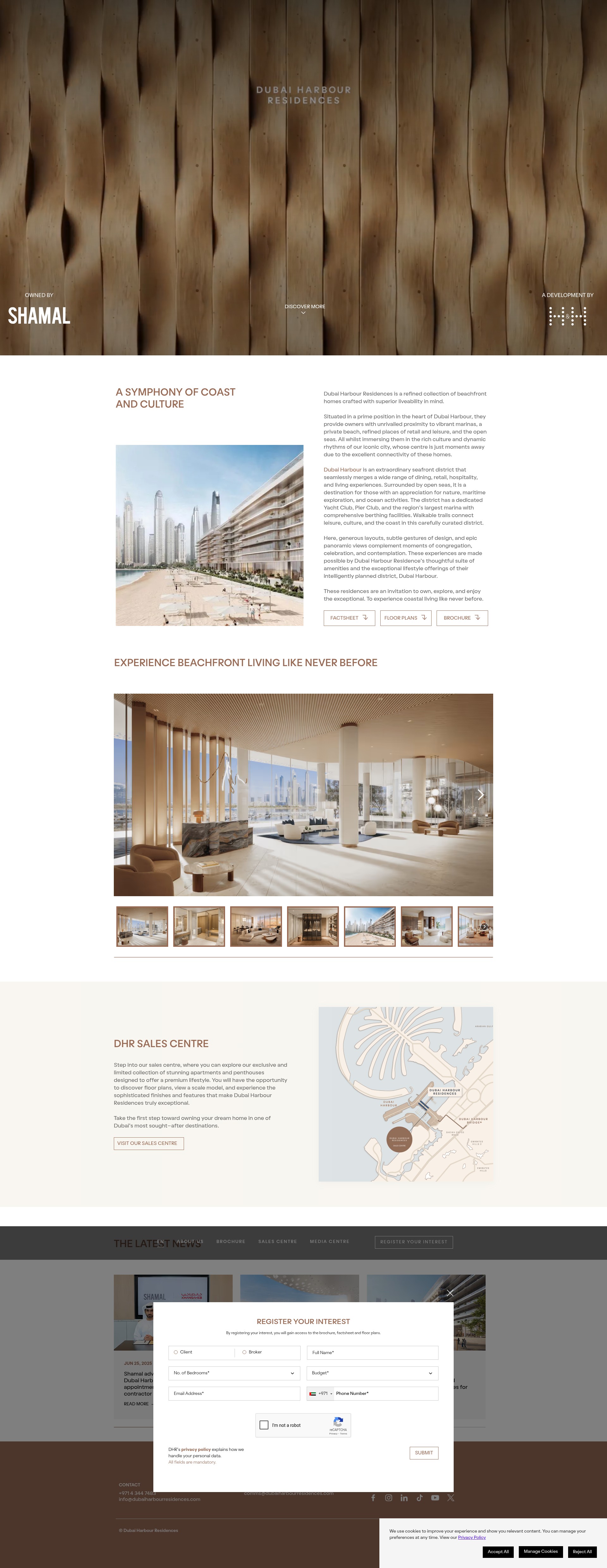 Screenshot of dubaiharbourresidences.com
