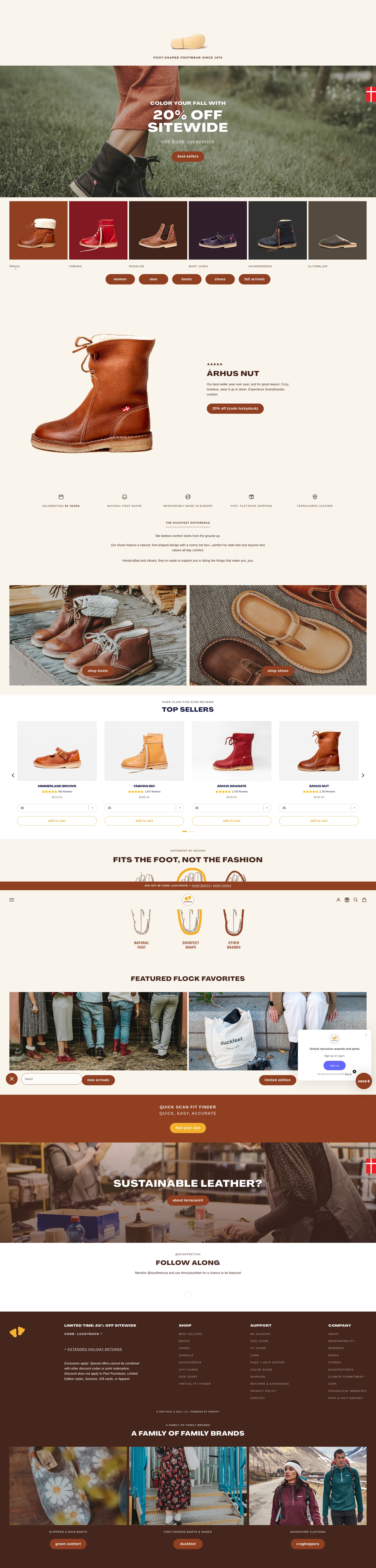 Screenshot of duckfeetusa.com