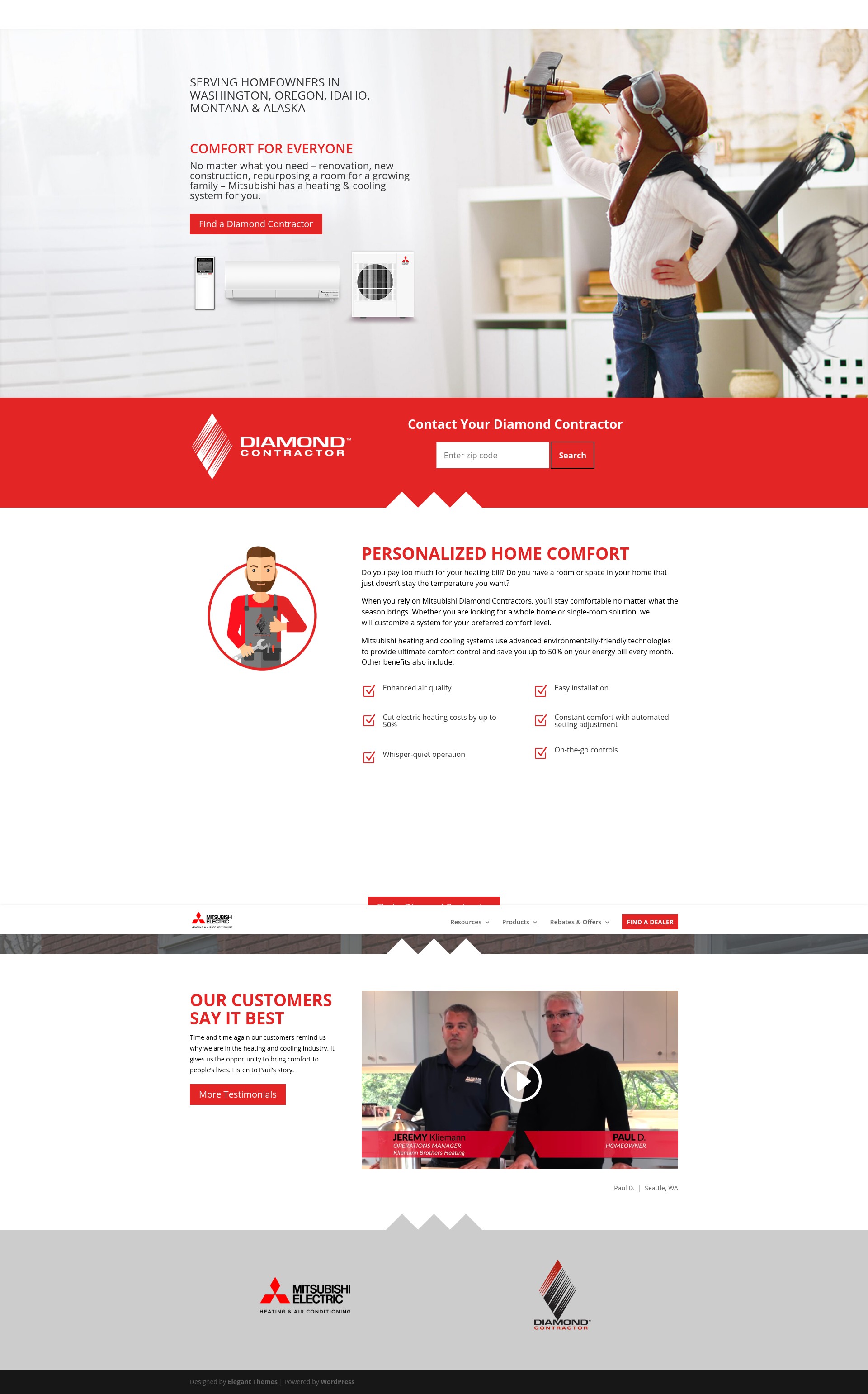 Screenshot of ductlesshomecomfort.com