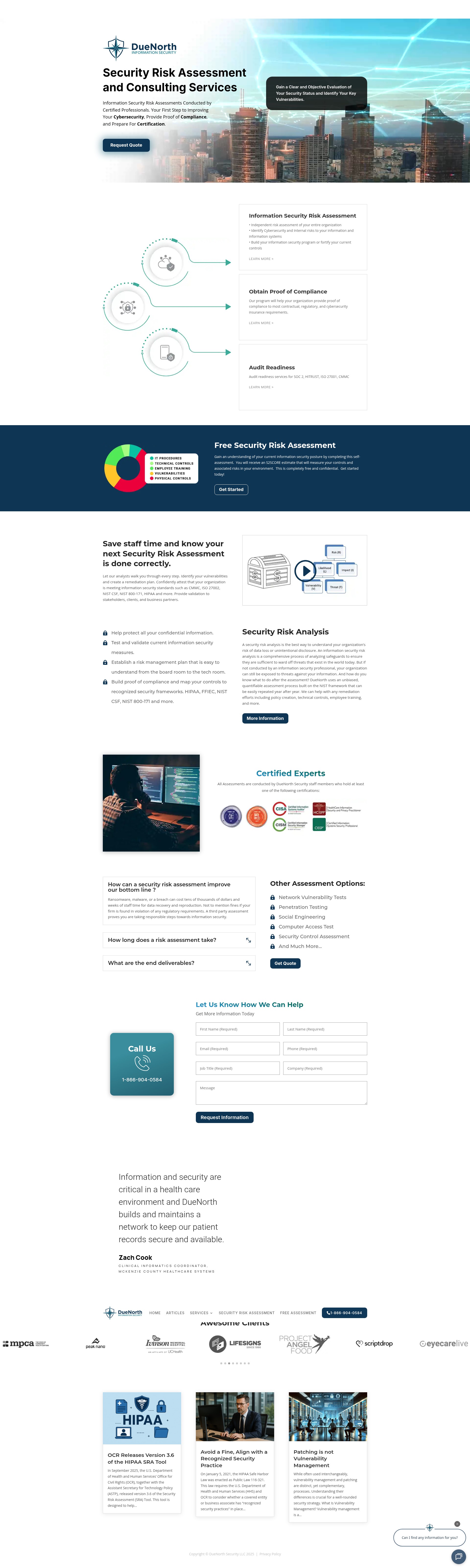 Screenshot of duenorthsecurity.com