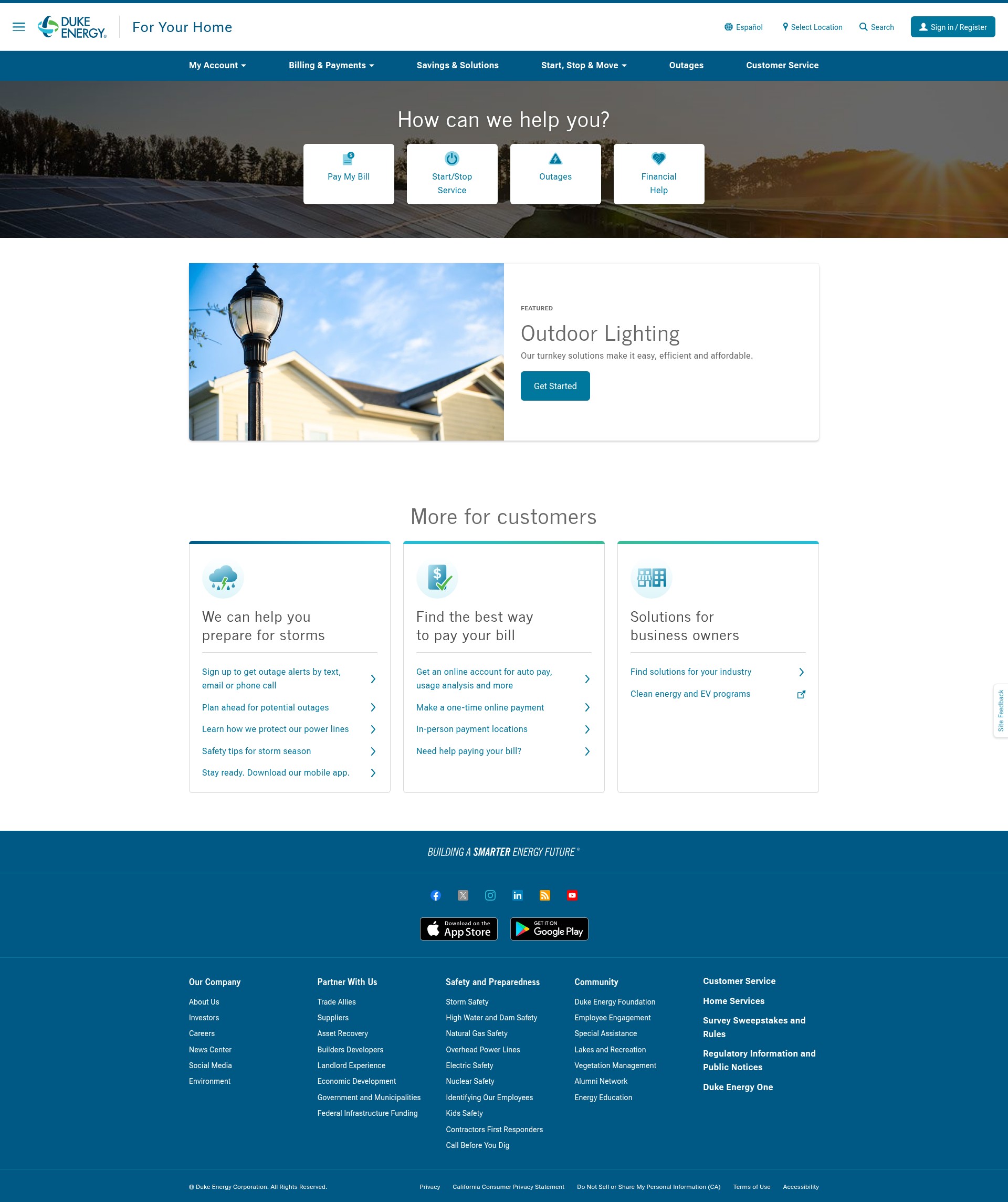 Screenshot of duke-energy.com