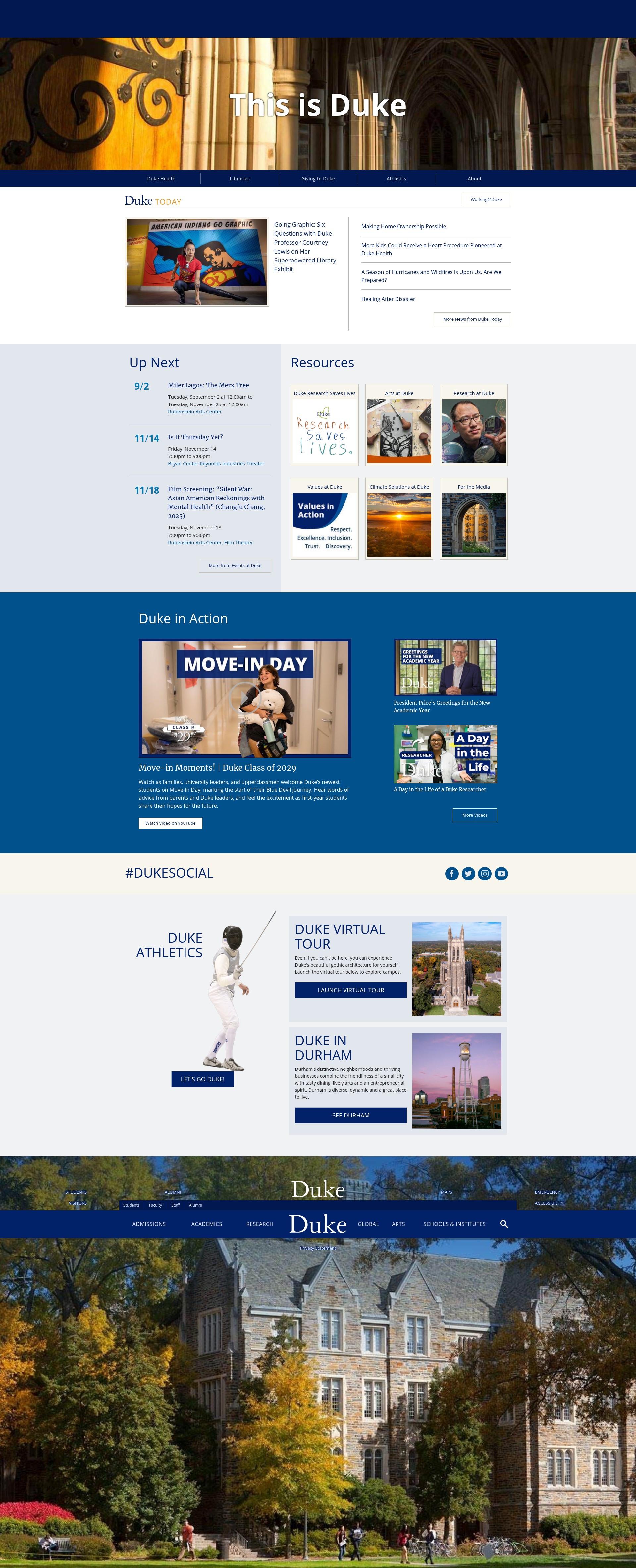 Screenshot of duke.edu