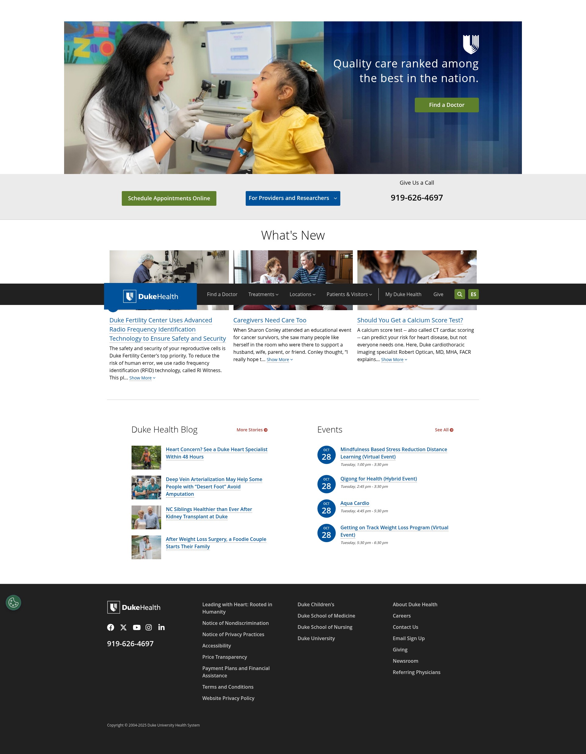 Screenshot of dukehealth.org