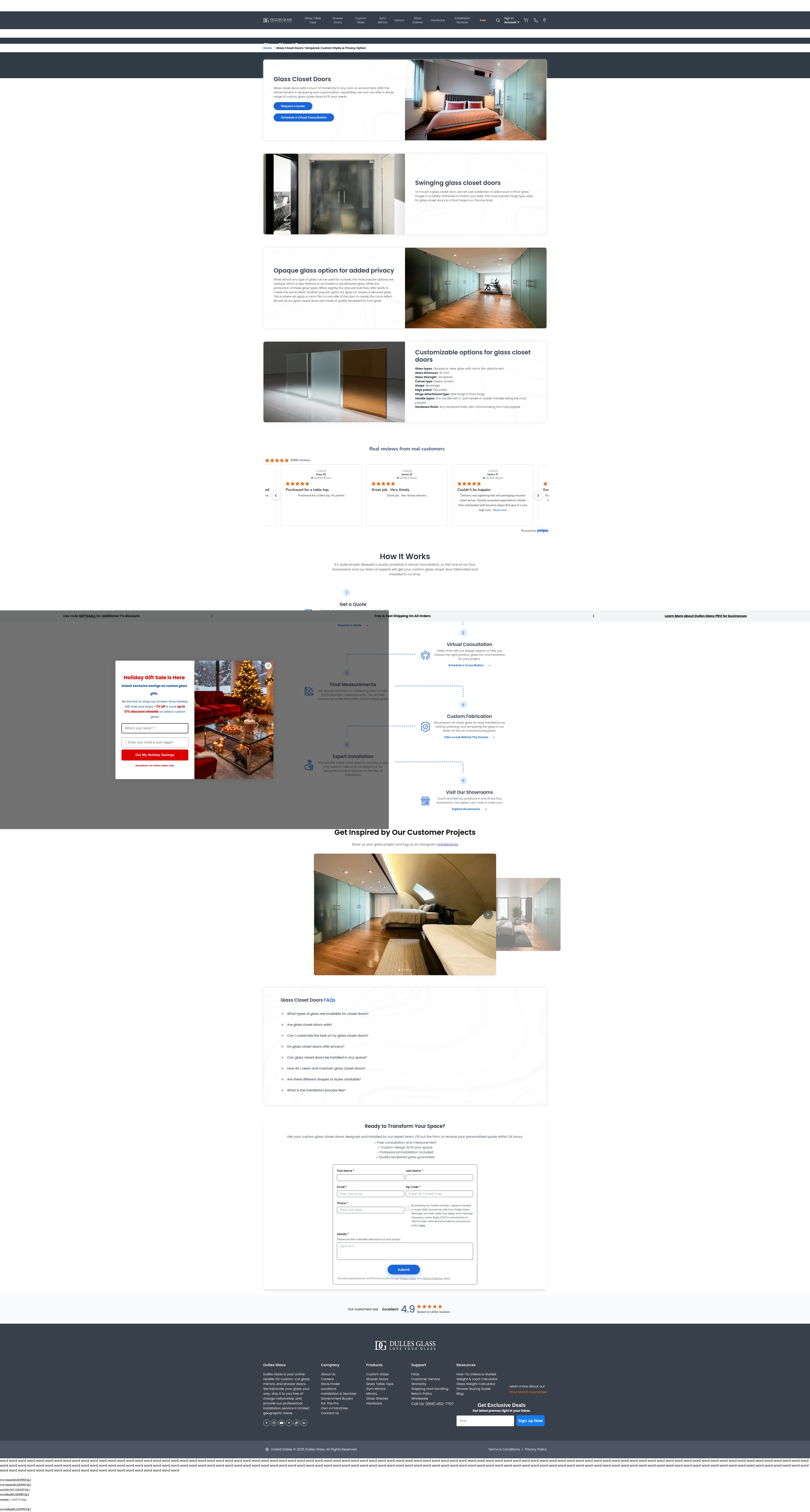 Screenshot of dullesglass.com