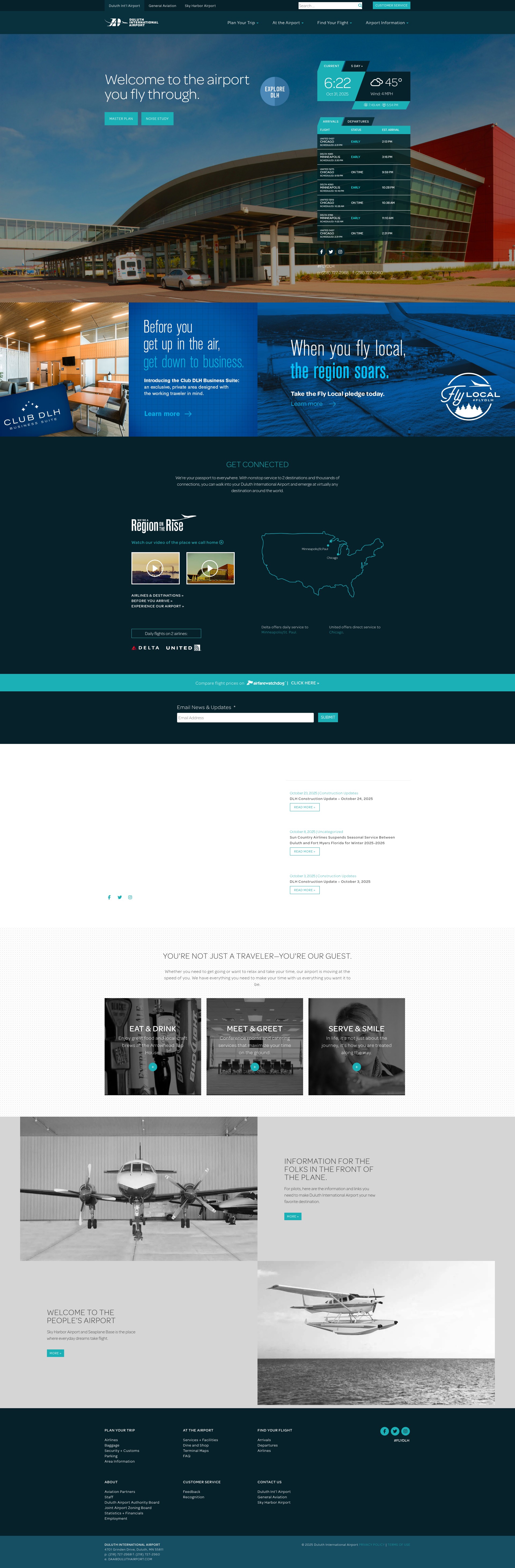 Screenshot of duluthairport.com