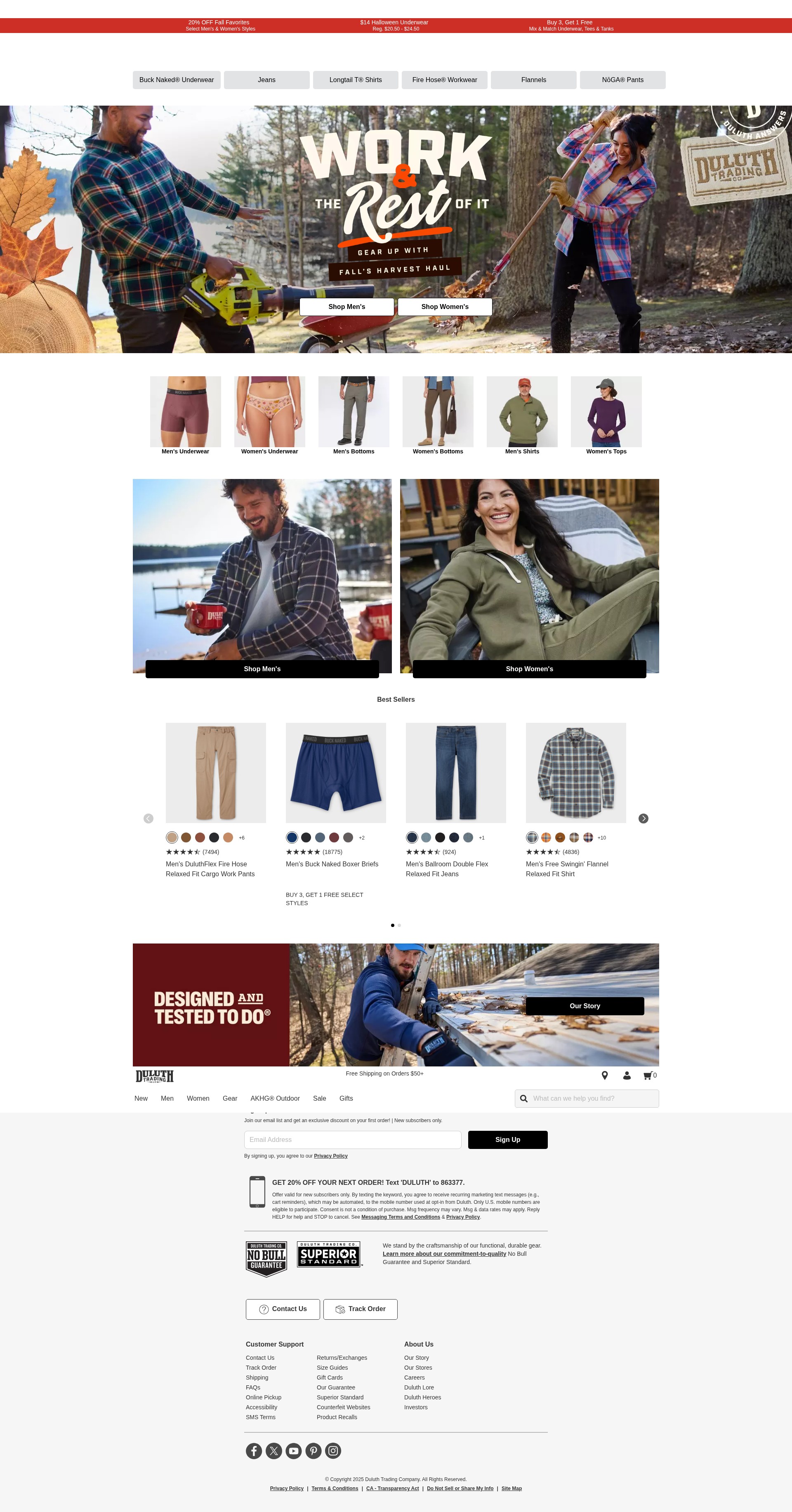 Screenshot of duluthtrading.com