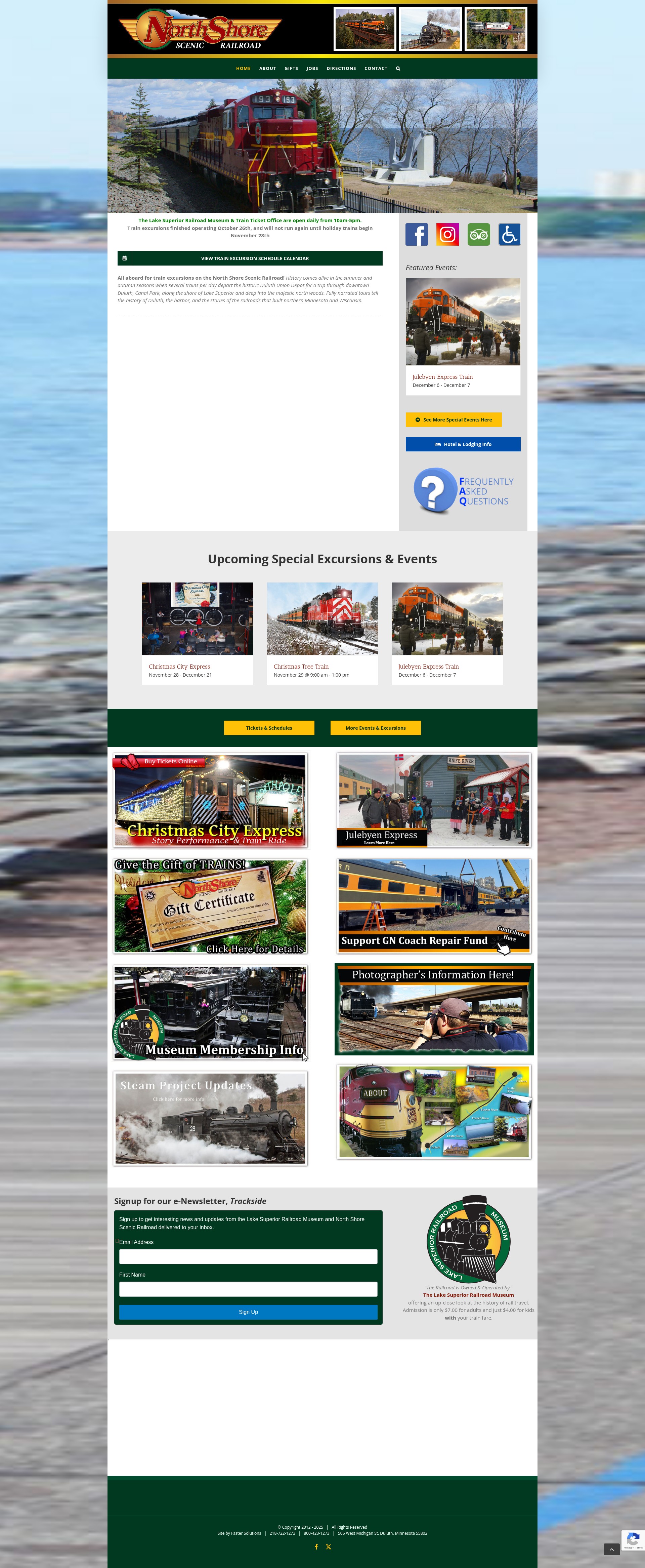 Screenshot of duluthtrains.com