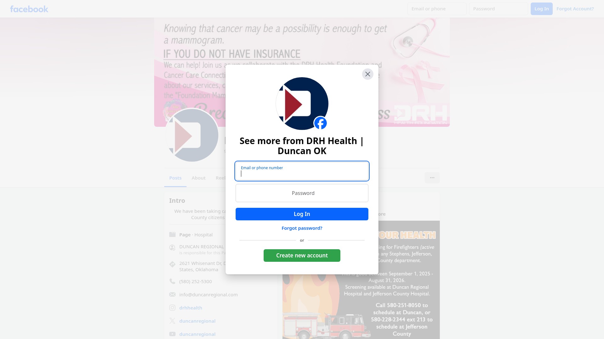 Screenshot of duncanregional.com
