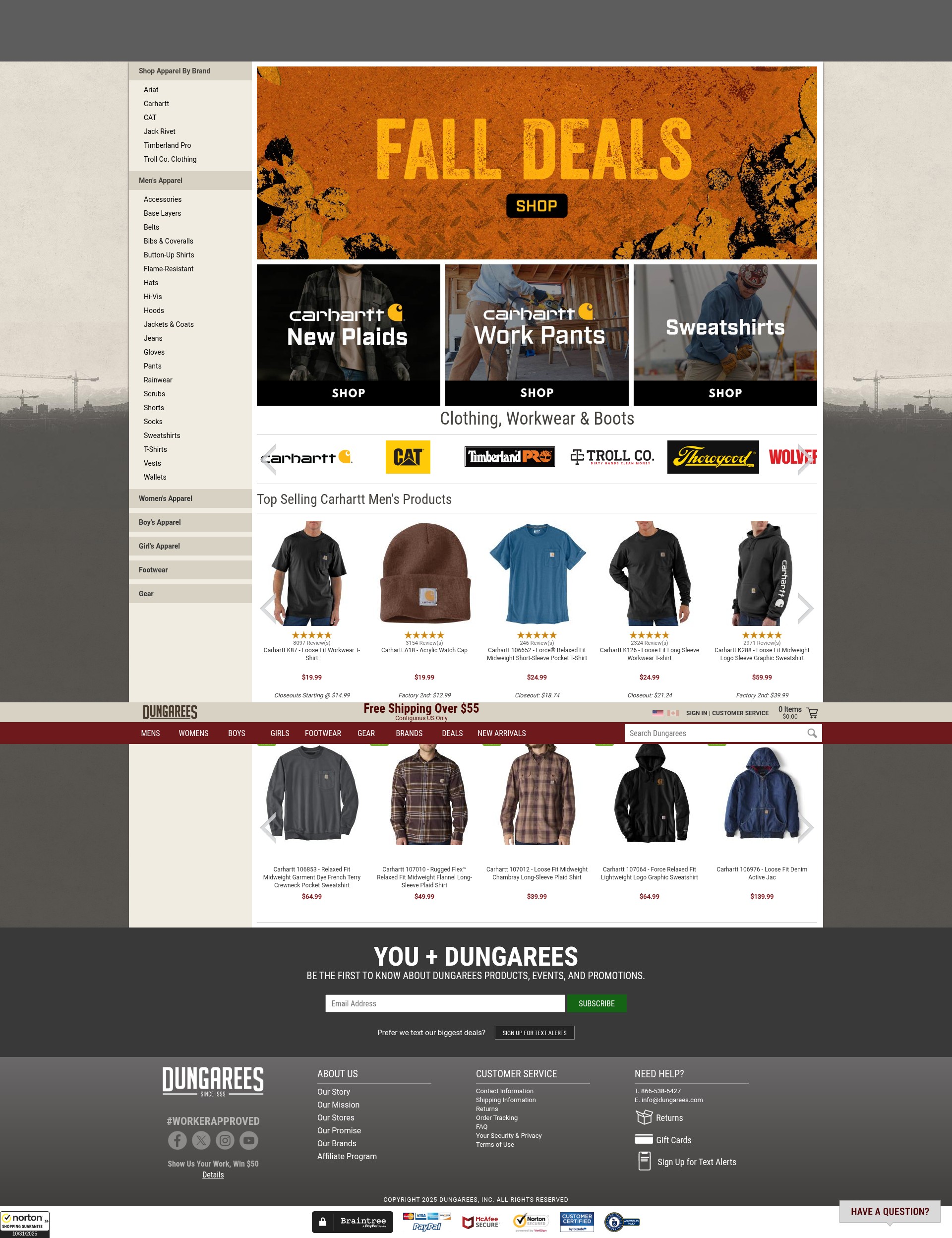 Screenshot of dungarees.com