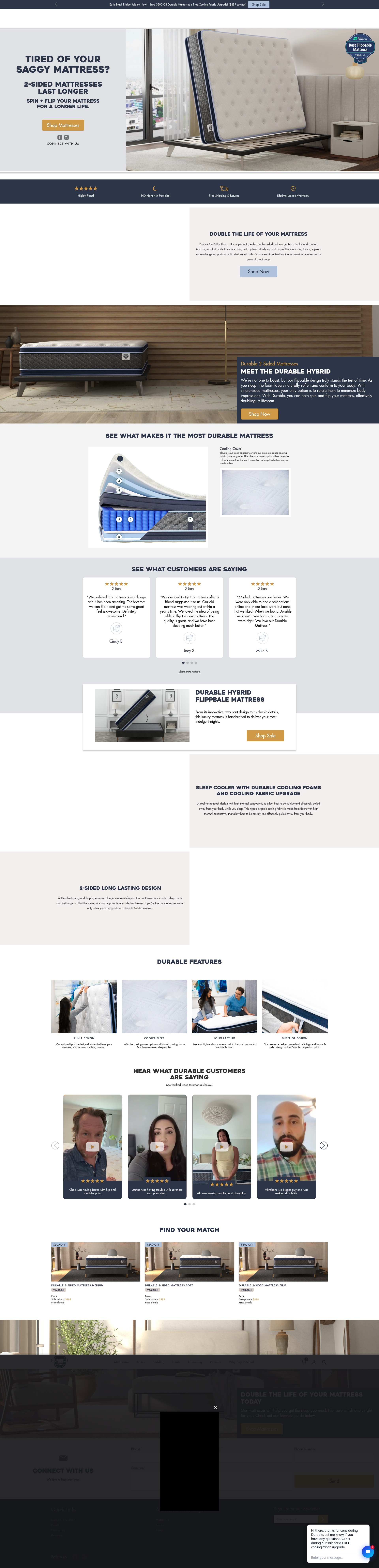 Screenshot of durablemattress.com
